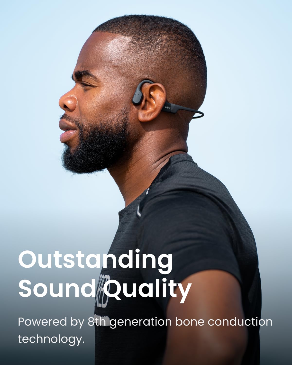 SHOKZ OpenRun SE Wireless Bone Conduction Headphones - Open-Ear Bluetooth Sports Earphones with Mic | IP55 Waterproof | 8-Hour Battery Life | England Athletics Recommended | Perfect for Running, Cycling & Workouts (Comet Grey)