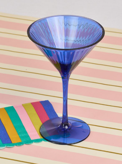 Modern Cobalt Martini Glass Set - 8 Oz Elegant Cocktail Glasses for Martinis, Margaritas & Wine - Perfect for Parties, Bars & Home Entertaining