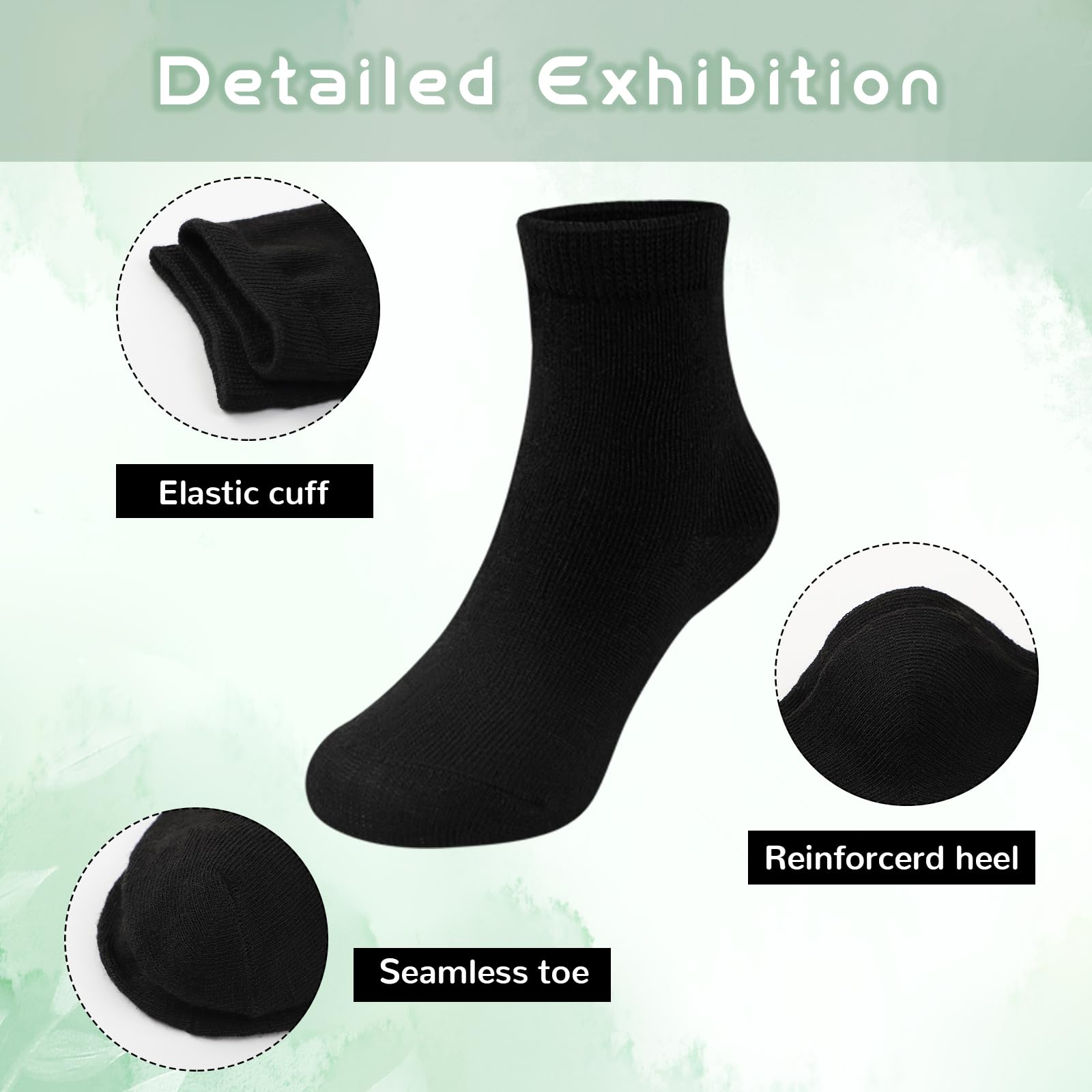 BOOPH 15 Pack Boys Girls Crew Dress Socks - Toddler Kids Athletic Ankle Socks for School, Sports & Everyday Wear - Soft Cotton Breathable Socks for Children