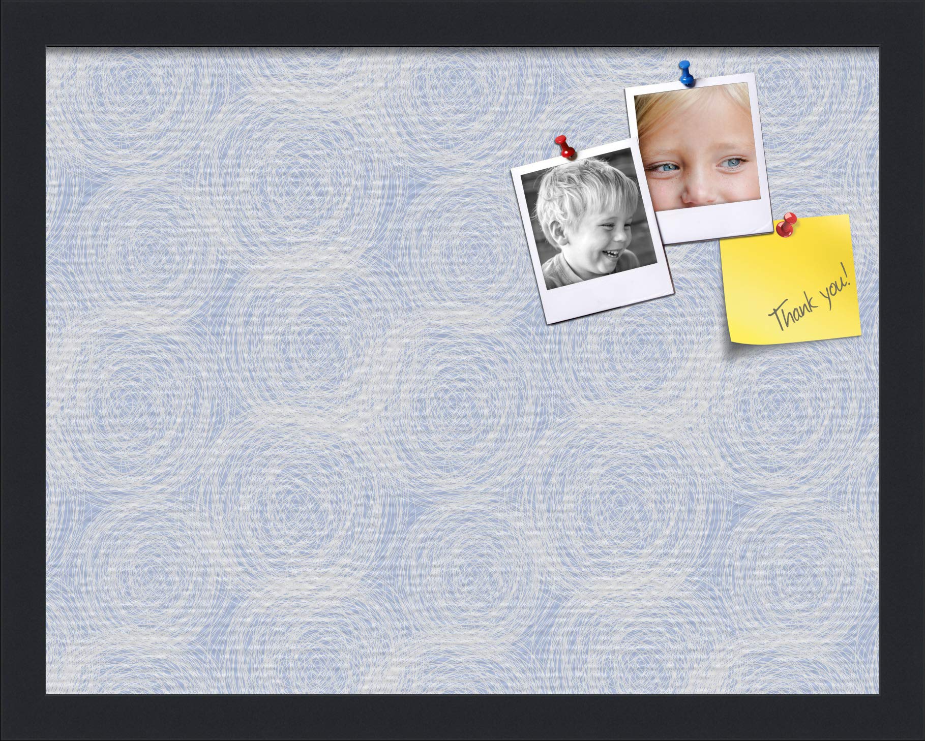 PinPix ArtToFrames 16x12 Inch Custom Cork Bulletin Board with Fabric Canvas Finish - Black Satin Frame for Office, Classroom & Home Decor (PinPix-1927) | Perfect for Memo Boards, Photo Displays & Creative Workspaces