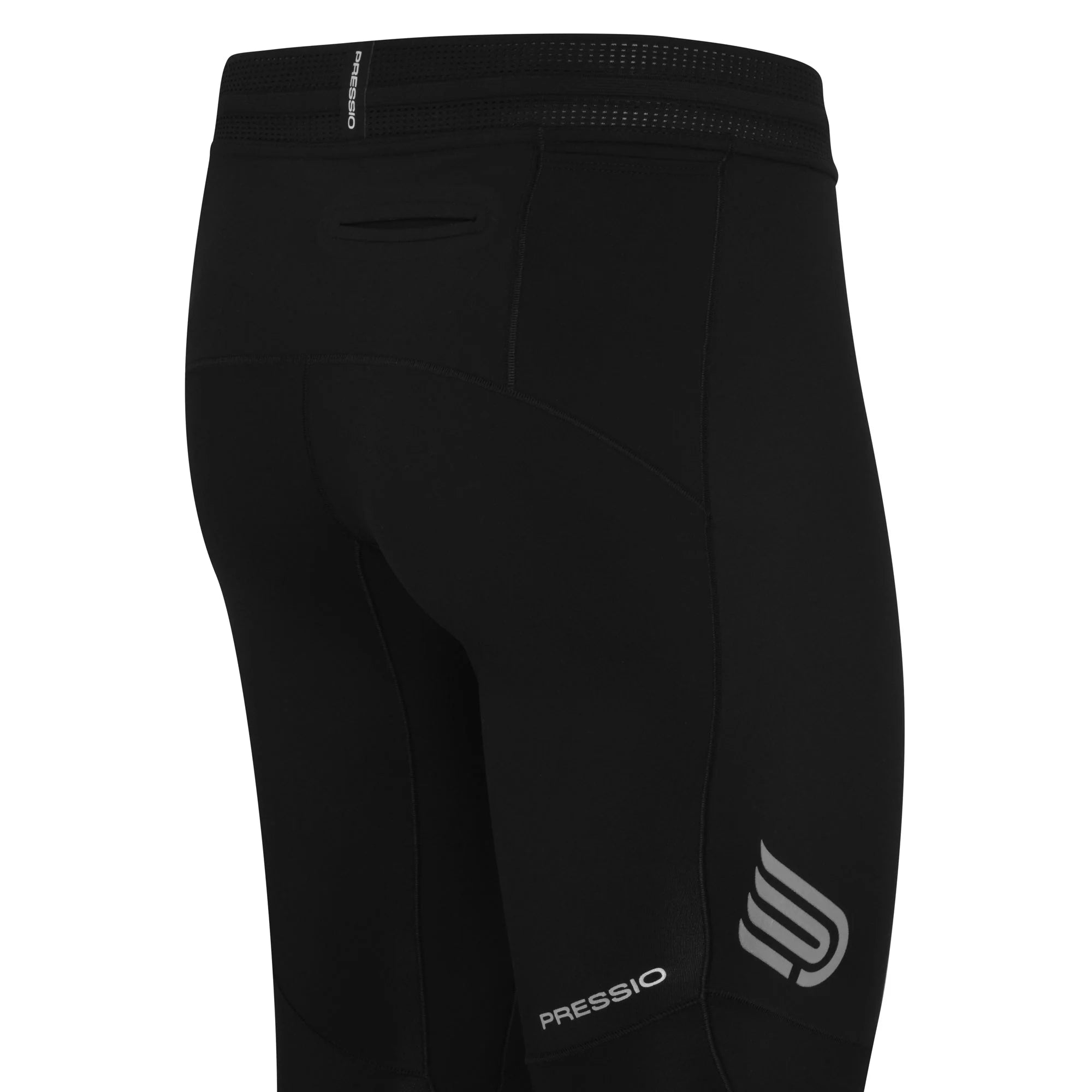 Pressio Men's EQ Run Tight - Black | Performance Running Tights for Men | Gym, Jogging & Workout Activewear