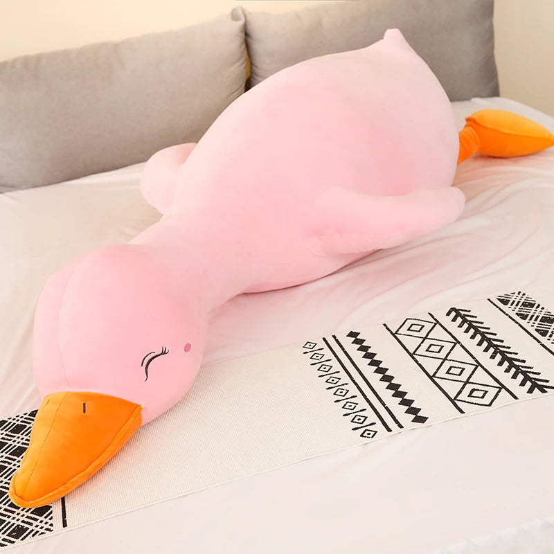 Big White KAWAI Plush Duck Toy - Cute Sleeping Pillow, High Quality Stuffed Animal, Funny Sweet Gift for Friends & Kids | Perfect for Bedtime, Nursery Decor, and Birthday Presents