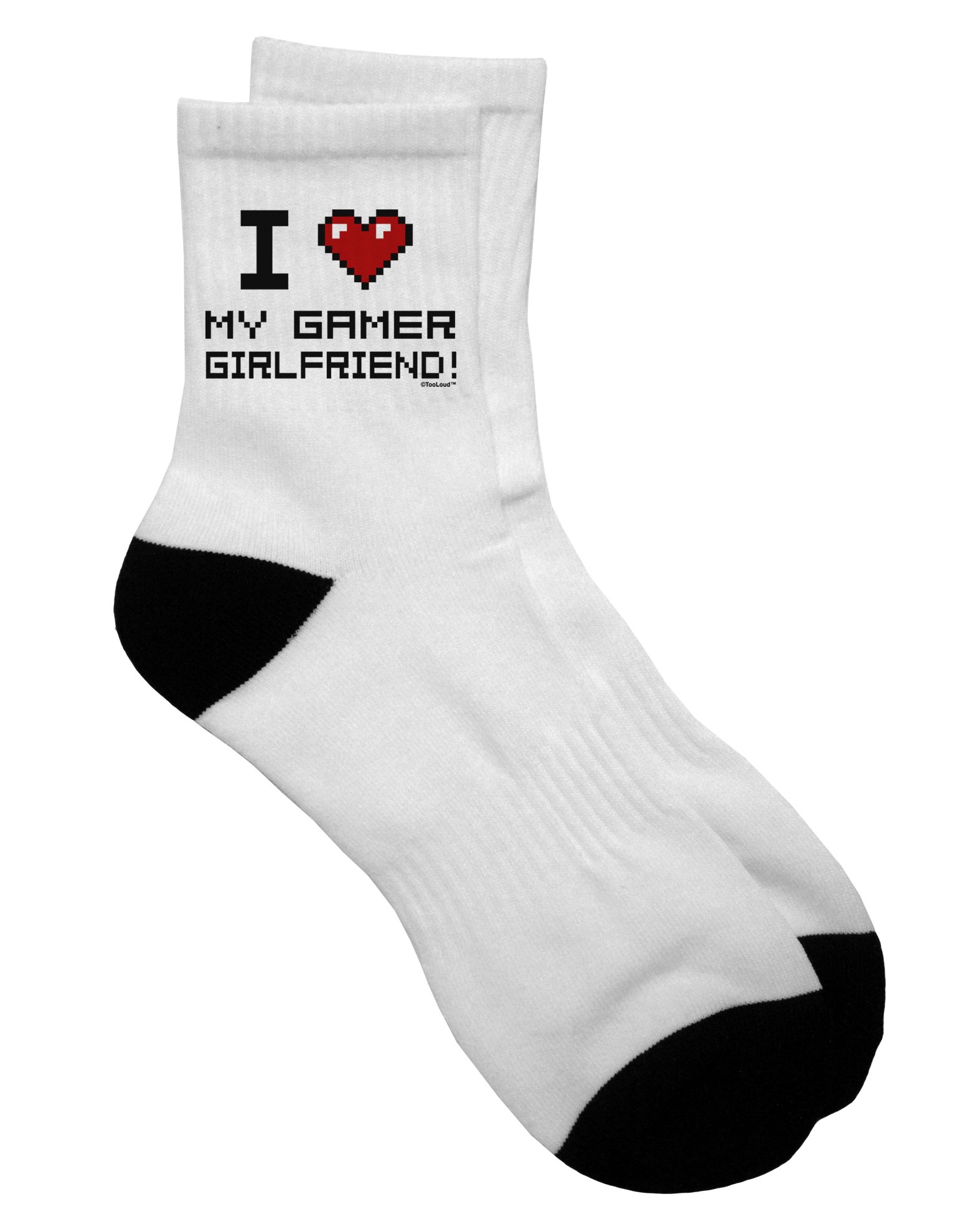 I Heart My Gamer Girlfriend Funny Novelty Socks - Cool Gaming Gifts for Girlfriend - Perfect for Gamers, Esports Fans & Couples - Great for Gaming Sessions, Valentine's Day & Anniversary Gifts
