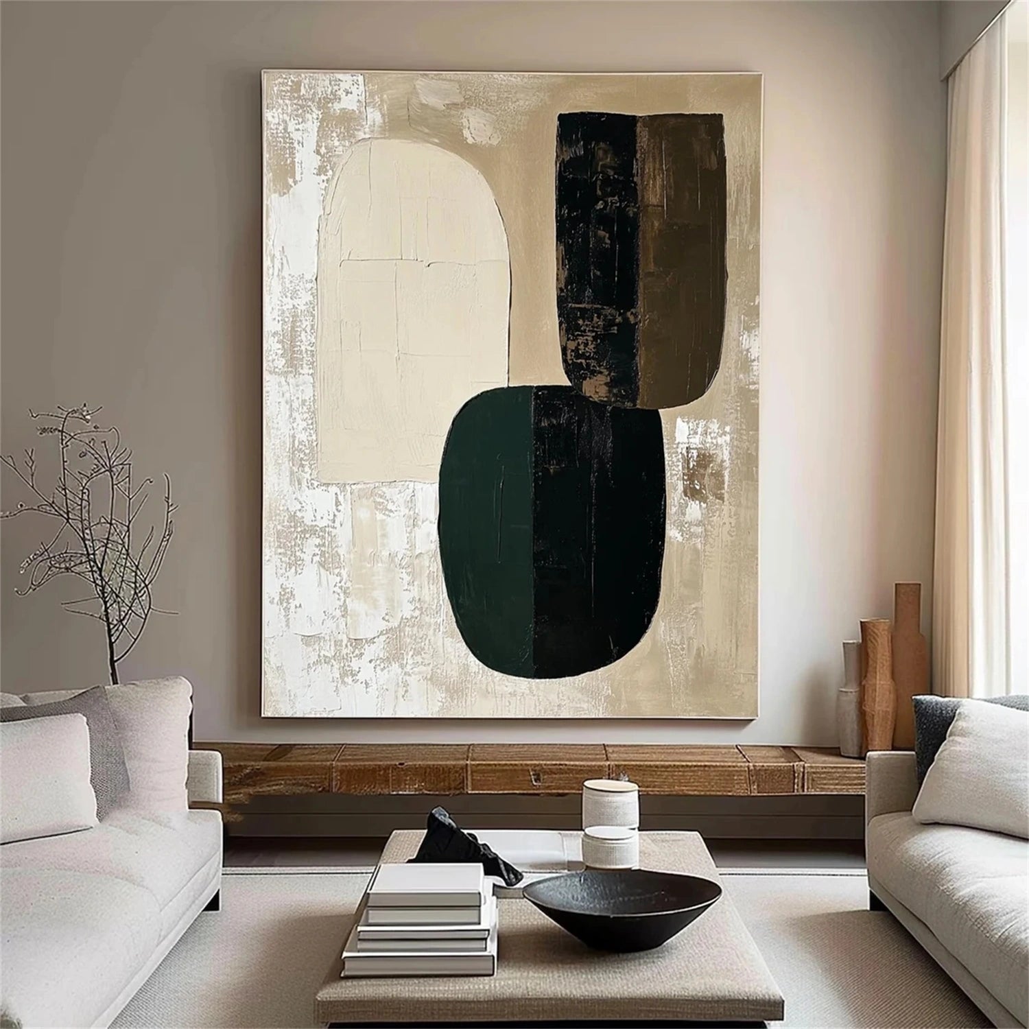 Abstract Tranquility Art Painting #WS237 - Modern Canvas Wall Decor for Living Room, Bedroom & Office - Calming Blue & White Contemporary Artwork