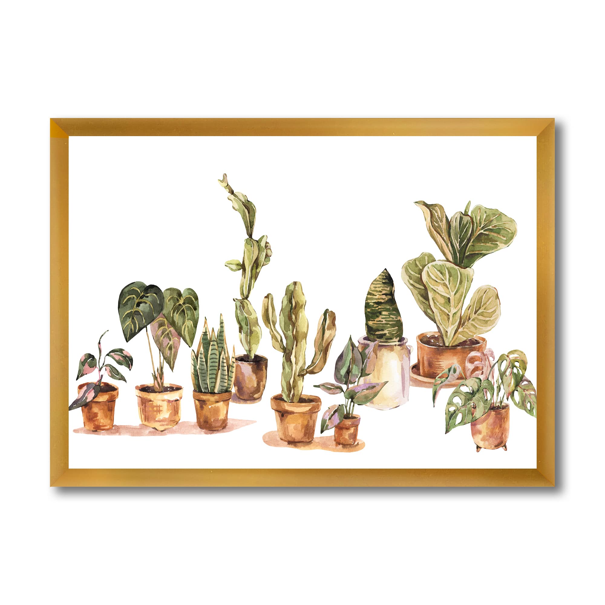 Indoor House Plants Urban Jungle Traditional Framed Wall Art - Perfect for Living Room, Bedroom & Office Decor