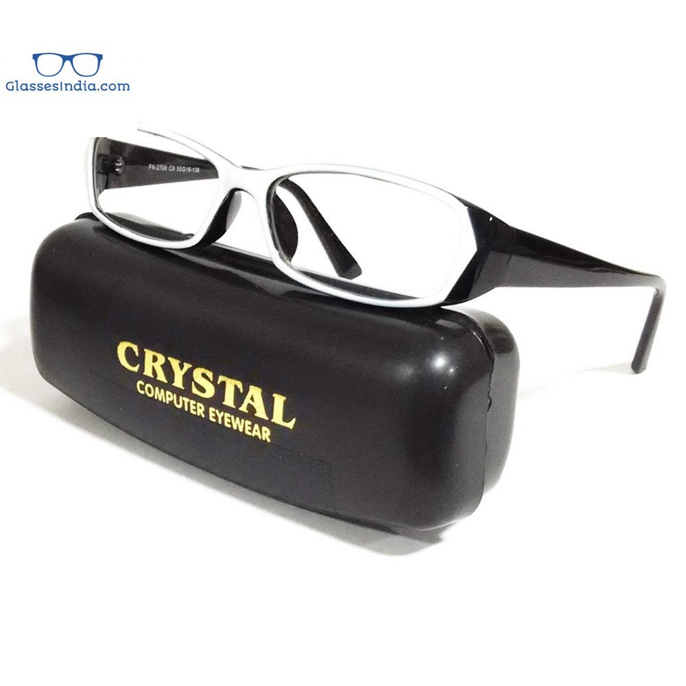 Anti-Blue Light Computer Glasses for Men & Women - White Frame with Anti-Glare Coating 2708Wh - Reduce Eye Strain for Gaming, Office Work & Screen Time