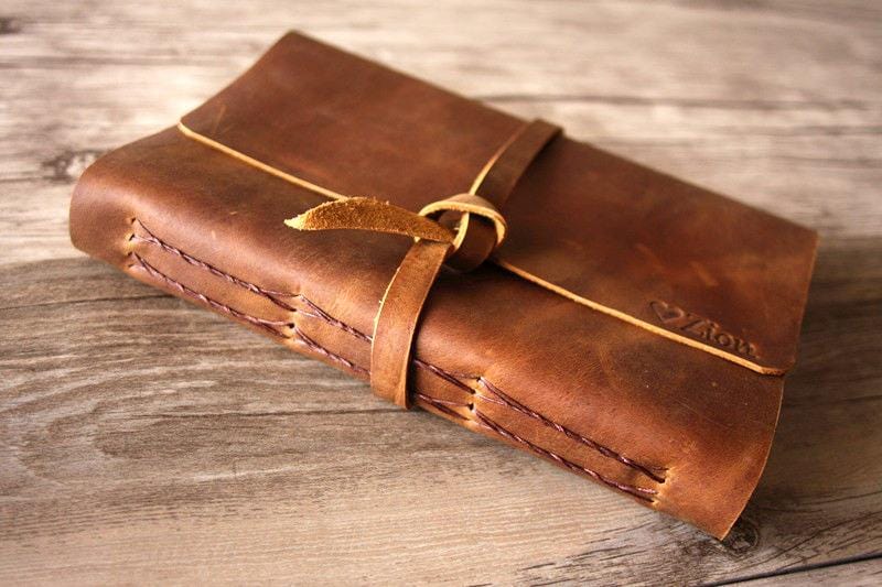 Handmade Vintage Leather Sketchbook Journal - Premium Leather Bound Notebook for Artists & Writers - Perfect for Drawing, Sketching & Note Taking