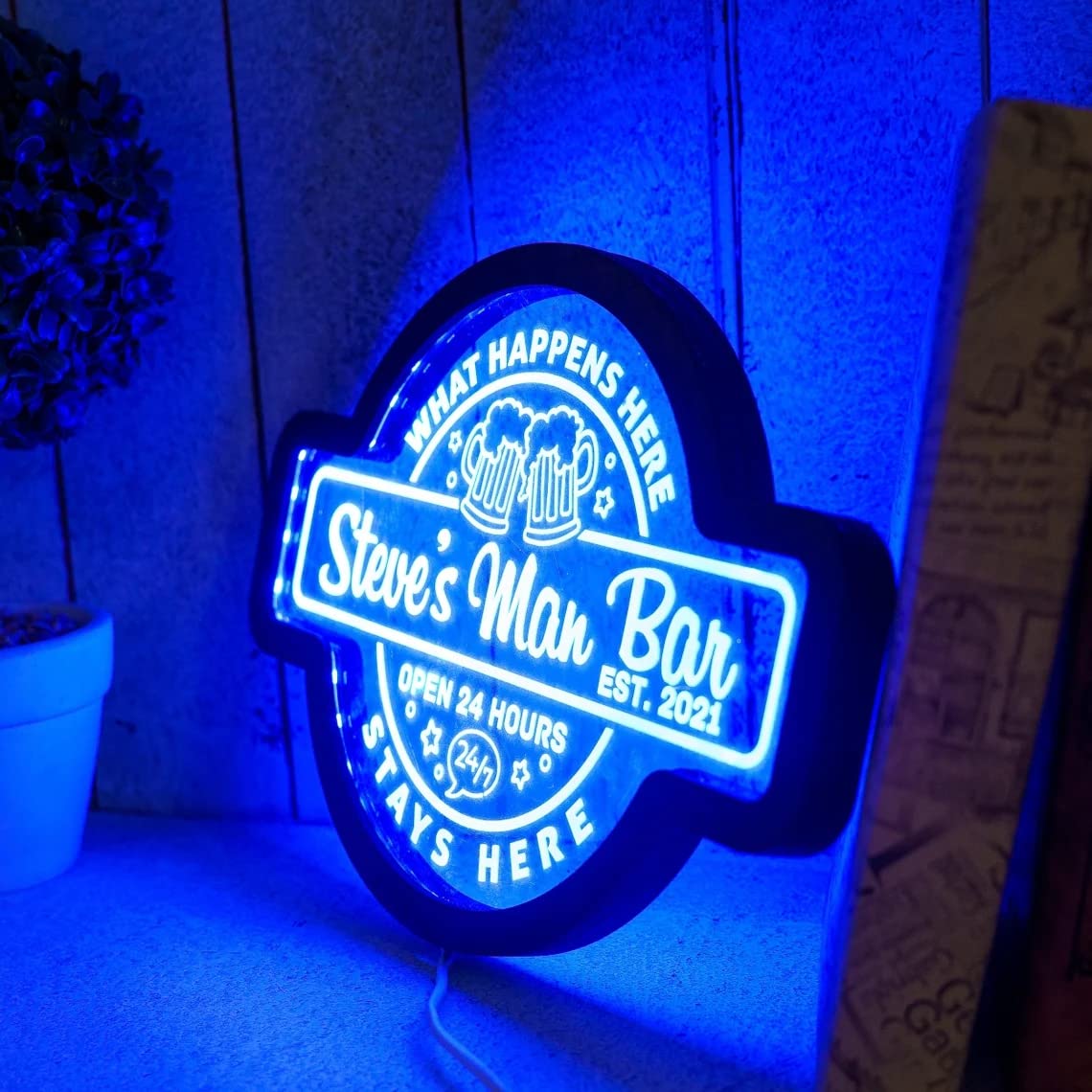 Custom Neon Bar Signs - Personalized LED Light Up Signs for Home & Business - Perfect for Bars, Pubs, Restaurants & Man Caves - Durable & Energy Efficient Decor