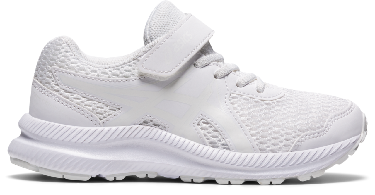 ASICS Kids' CONTEND 7 PS Running Shoes - White/White | Lightweight Athletic Sneakers for Boys & Girls | Perfect for School, Sports & Daily Activities