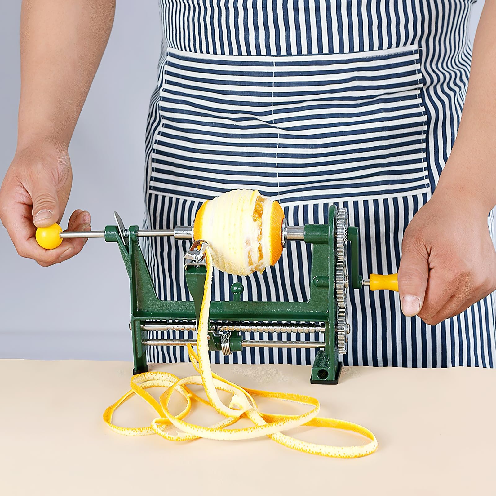 Beavorty Hand Crank Rotary Fruit & Vegetable Peeler - Manual Orange, Apple, Potato Peeling Machine - Kitchen Gadget for Easy Peeling at Home, Camping & Picnics