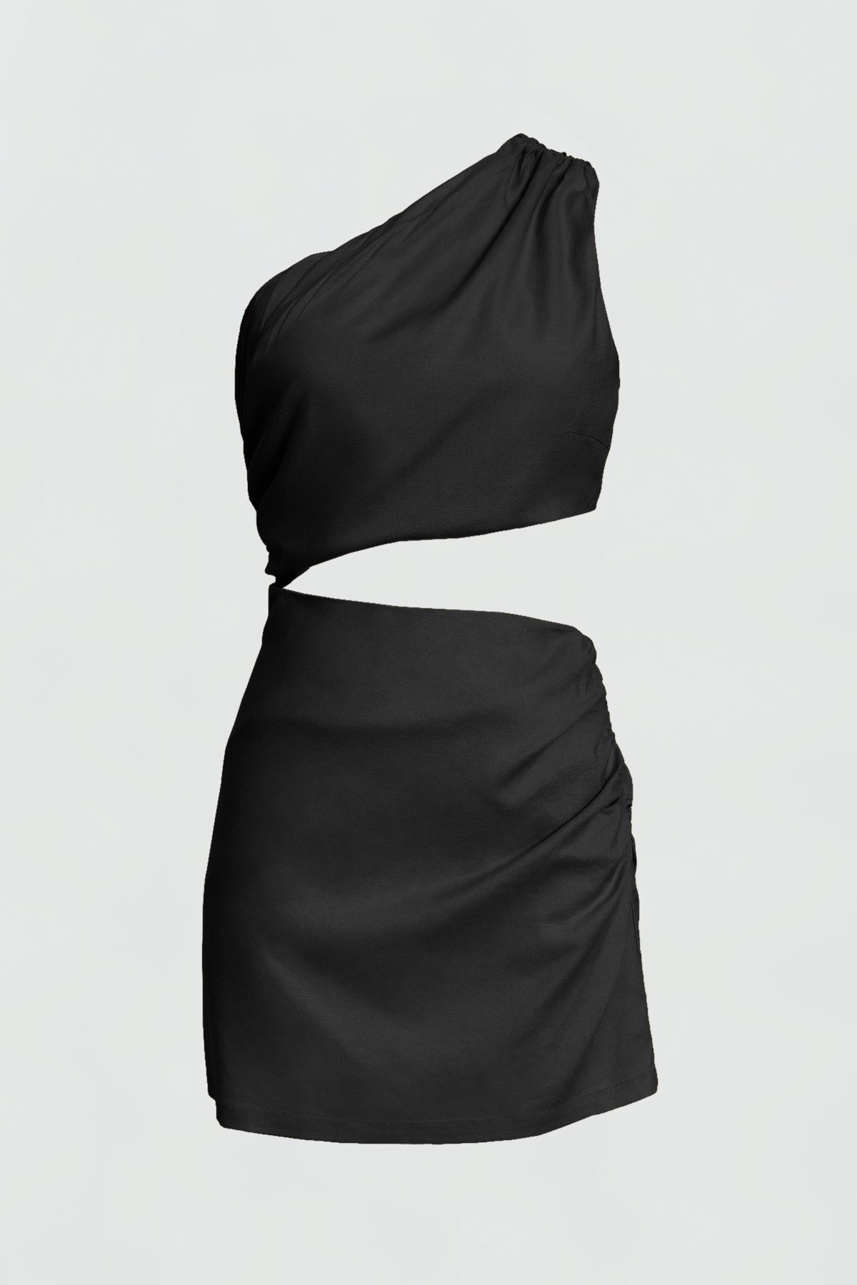 Logan Linen Mini Dress in Black - Breathable Summer Casual Dress for Beach, Vacation & Date Night