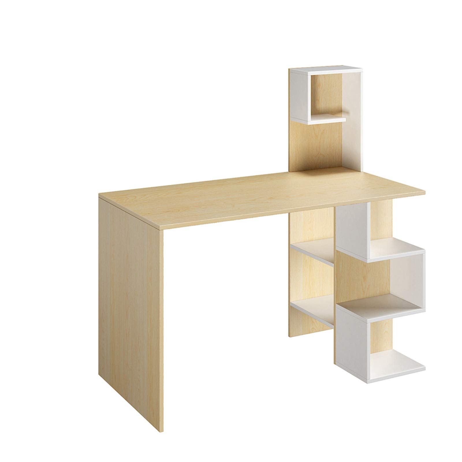 Multifunctional Computer Desk with Bookshelf - Home Office Writing Desk, Study Workstation for Bedroom & Small Spaces, Ergonomic Design for Work from Home & Remote Learning