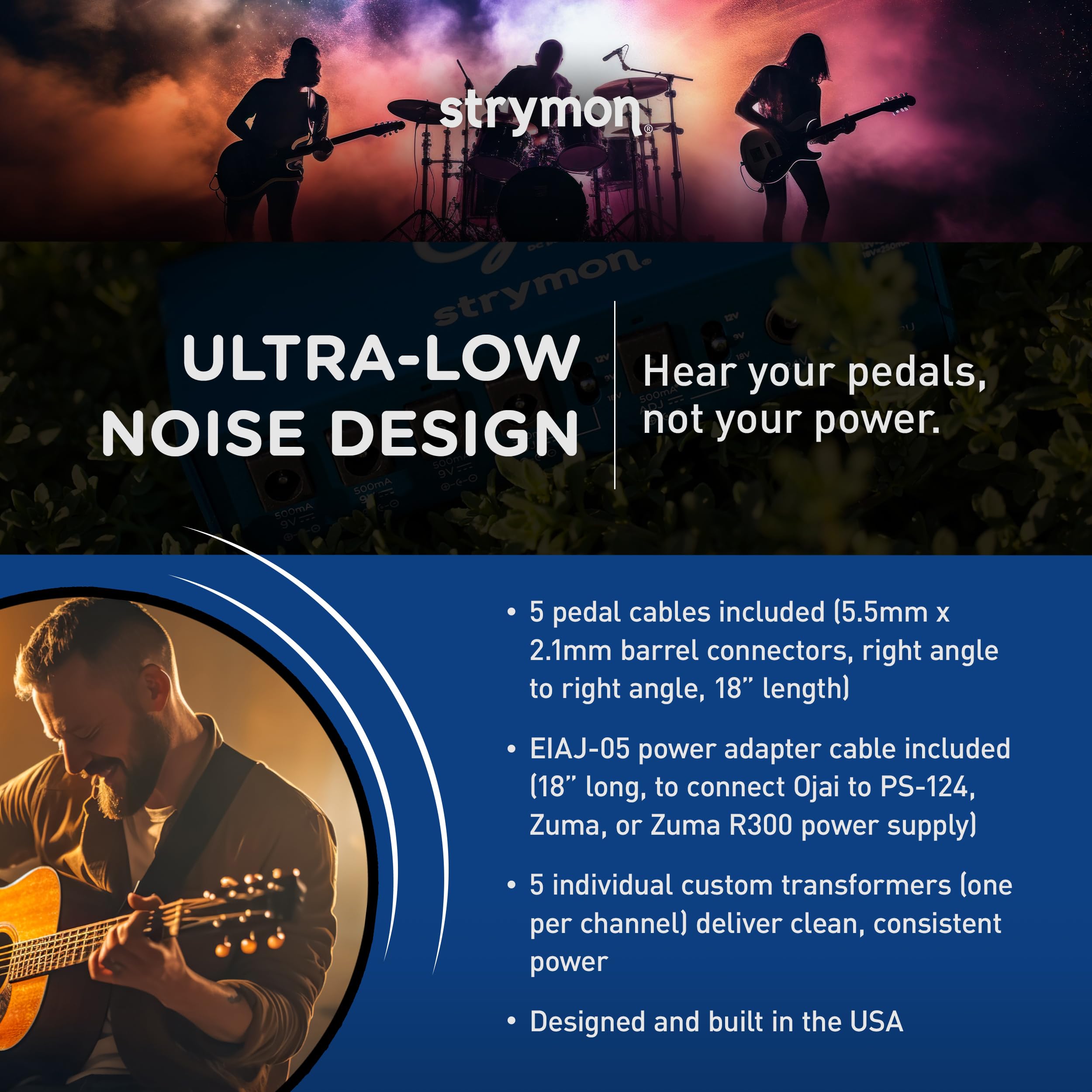 Strymon Ojai R30 High Current Guitar Pedal Power Supply Expansion Kit - 9V/12V/18V Compatible for Effects Pedals - 5 Outputs x 500mA Each - Perfect for Pedalboard Power & Professional Guitar Rigs
