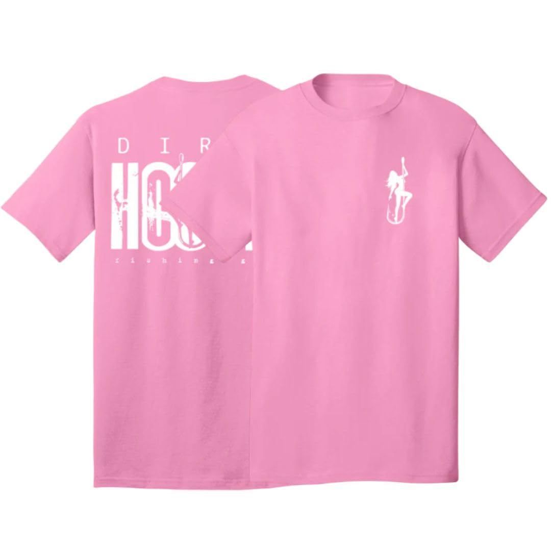 Dirty Hooker Fishing Shirts for Men & Women - Breathable Cotton Short Sleeve T-Shirts - Sun Protection Outdoor Apparel for Fishing, Hiking & Casual Wear