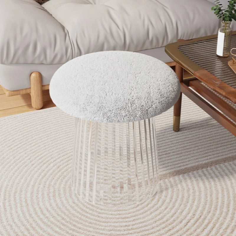 Nordic Mushroom Acrylic Stool - Modern Mushroom-Shaped Side Table for Living Room, Bedroom, or Kids Room - Durable Acrylic Furniture for Home Decor
