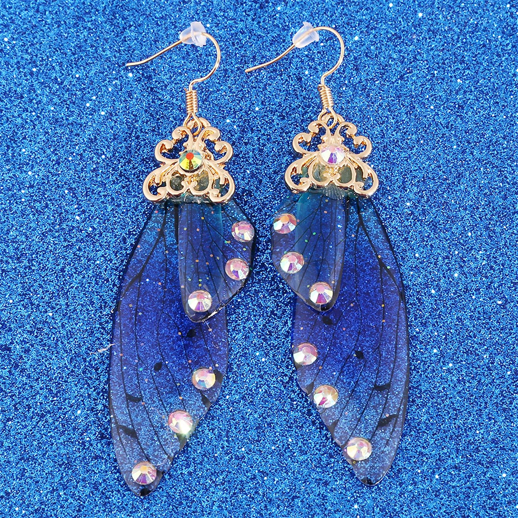 Butterfly Dangle Earrings for Women - Elegant Butterfly Wing Hook Drop Earrings for Summer, Wedding, Birthday Party | Perfect Gift for Her, Jewelry for Everyday Wear & Special Occasions