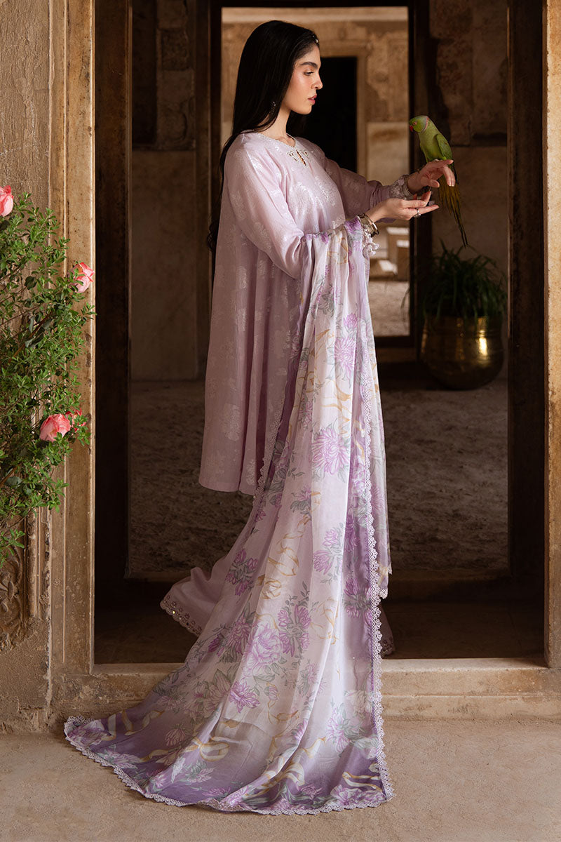LAVENDER BLISS 3-Piece Jacquard Suit Set for Women | Elegant Floral Print Lounge Wear | Perfect for Home Relaxation, Spa Days & Special Occasions