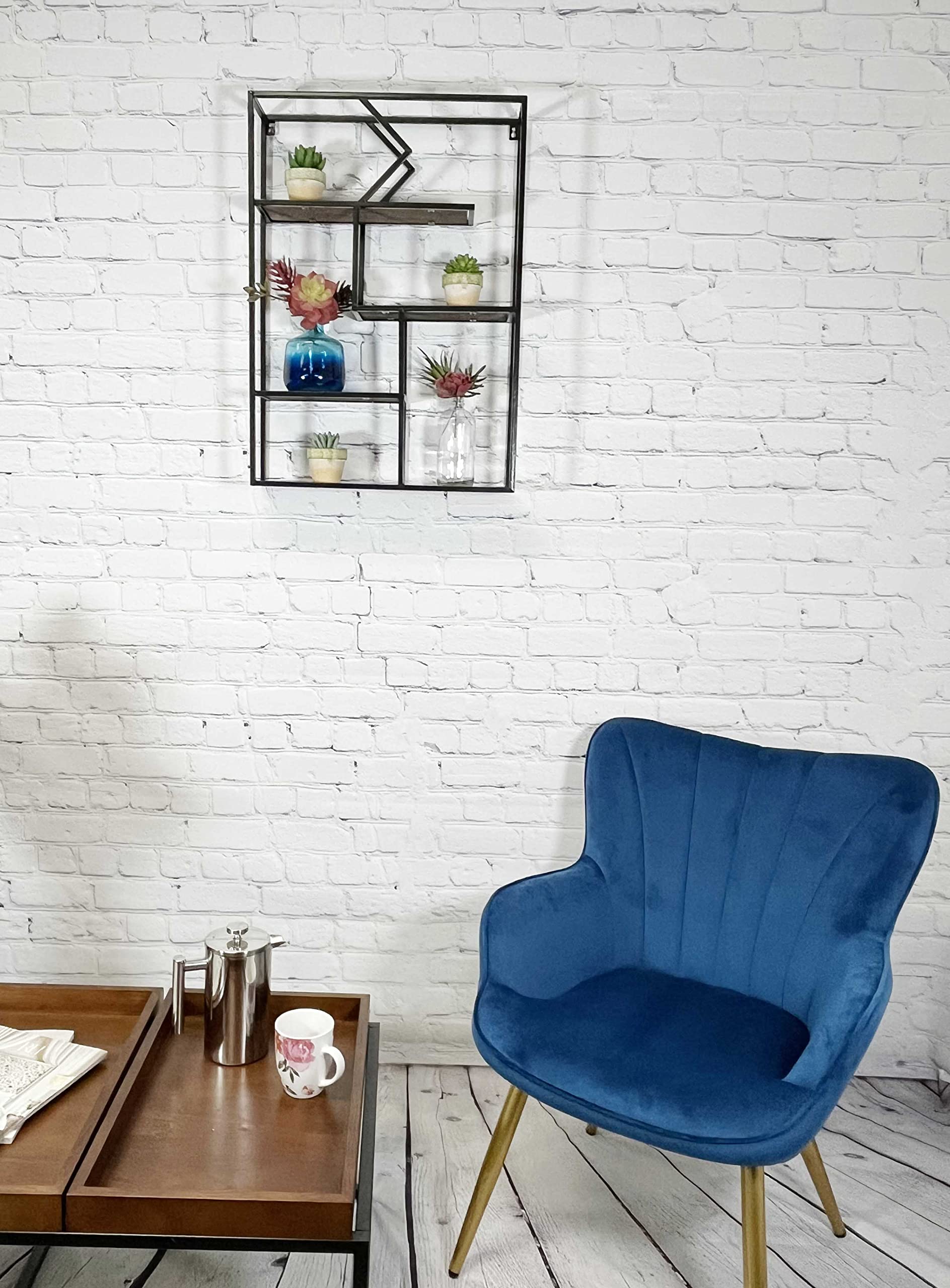 4 Tier Floating Wall Shelves - Rustic Wood Farmhouse Decor for Living Room, Bedroom & Kitchen | Wall Mounted Storage Organizer for Books, Plants & Home Decor | Admired by Nature