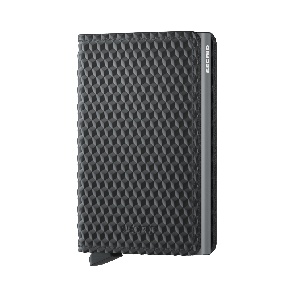 SECRID Slimwallet Cubic Black Titanium - RFID Blocking Minimalist Wallet for Men & Women | Perfect for Travel, Business & Everyday Use