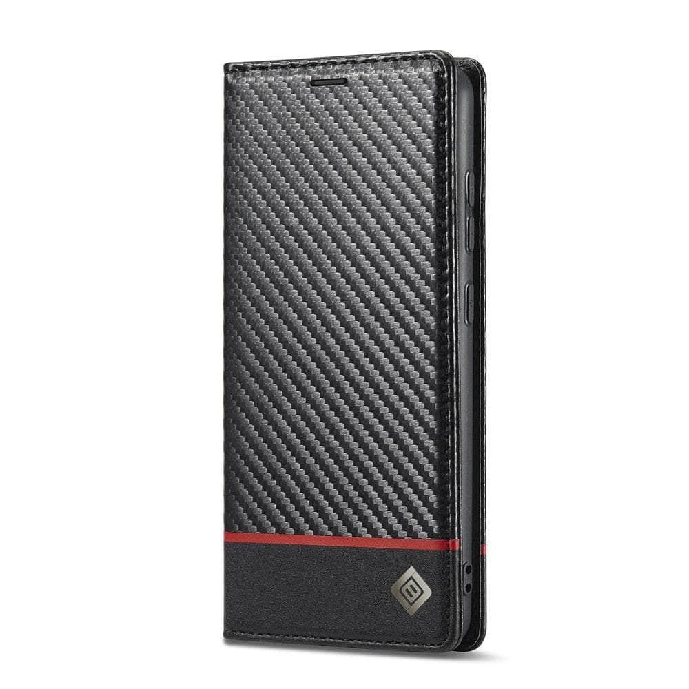 Premium Carbon Fiber Vegan Leather Phone Case for Samsung Galaxy A54 - Slim Protective Cover with Anti-Scratch & Shock Absorption - Perfect for Work, Travel & Everyday Use