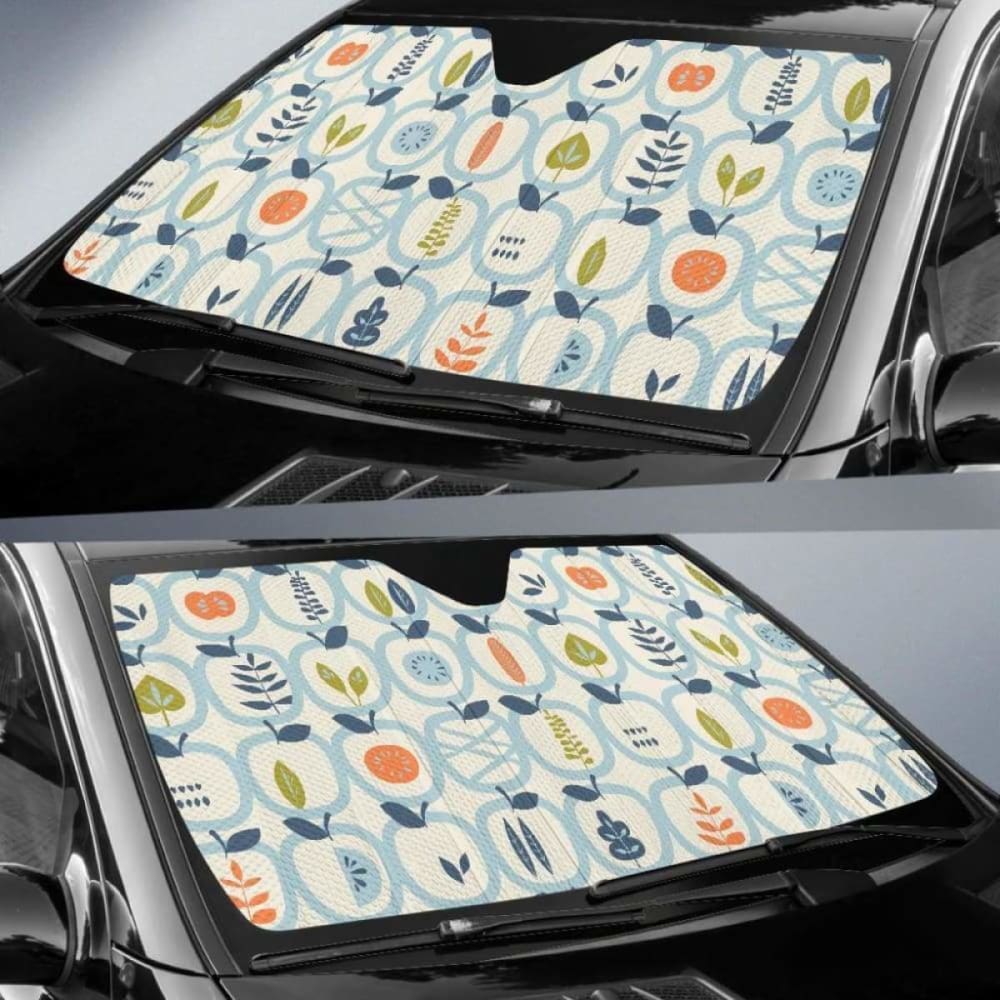 Apple Leaves Pattern Car Sun Shade - UV Protection Window Shade for Vehicles - Perfect for Summer Parking & Road Trips