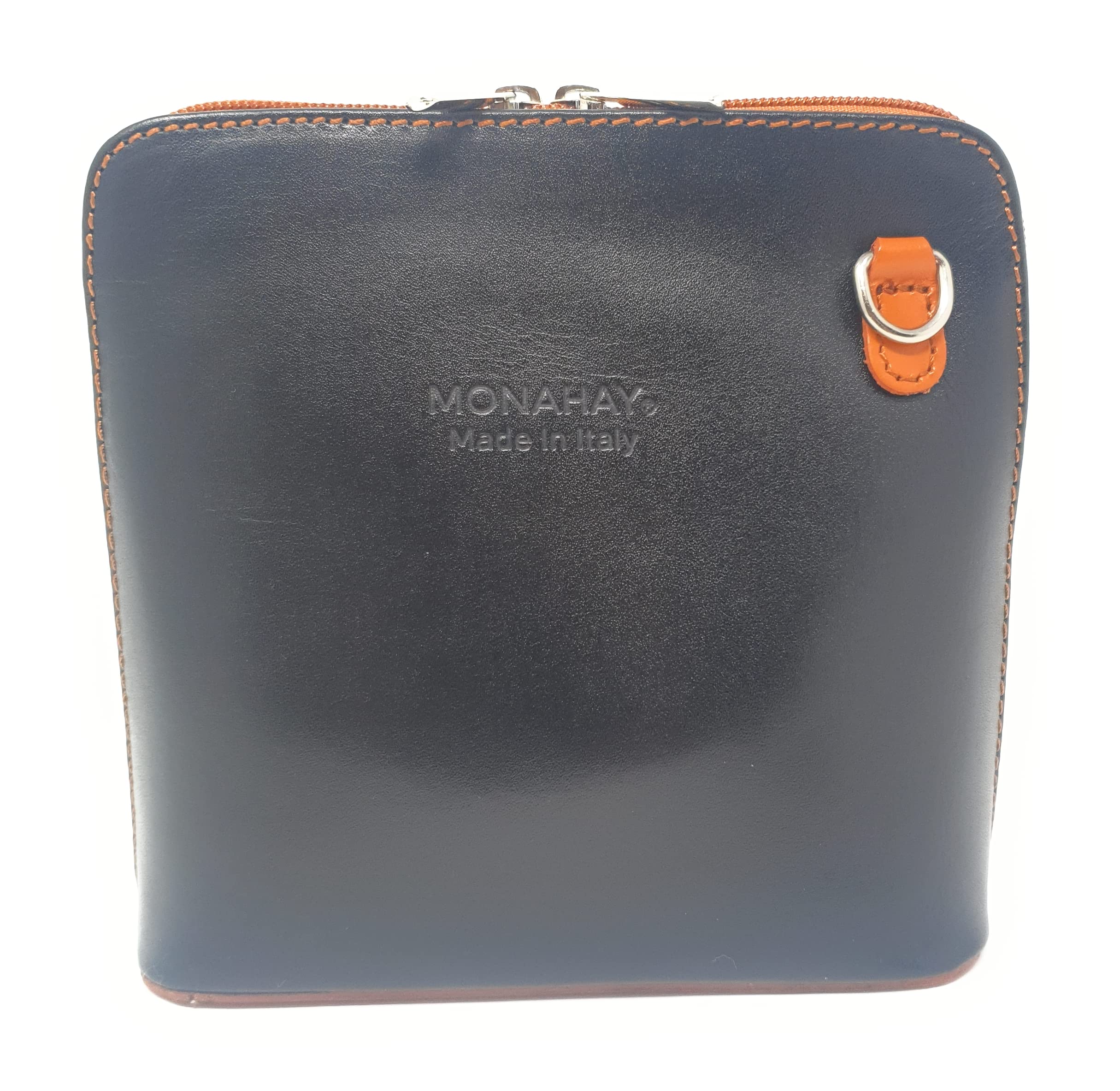 Genuine Italian Leather Small Crossbody Bag for Women - Slim Flat Clutch Purse with Shoulder Strap - Perfect for Travel, Shopping & Everyday Use - MH312