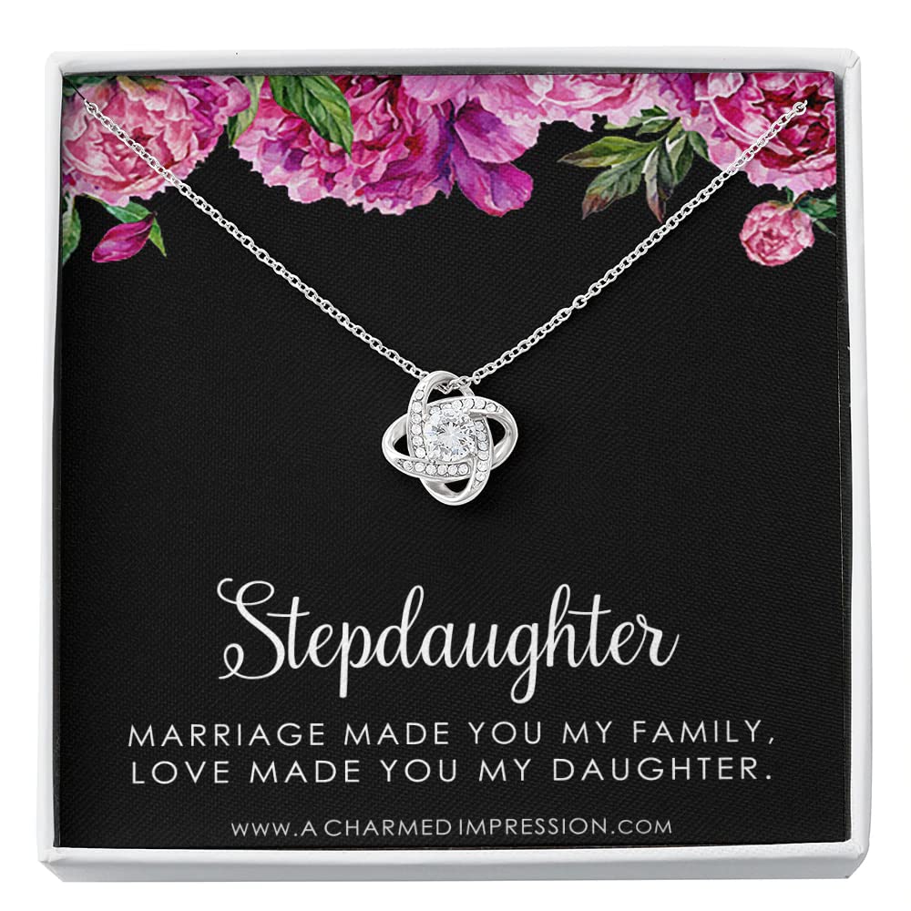 Charmed Stepdaughter Necklace - Thoughtful Birthday Gift from Stepmom & Stepdad, Unbiological Daughter Keepsake, Perfect for Special Occasions & Family Bonding Moments