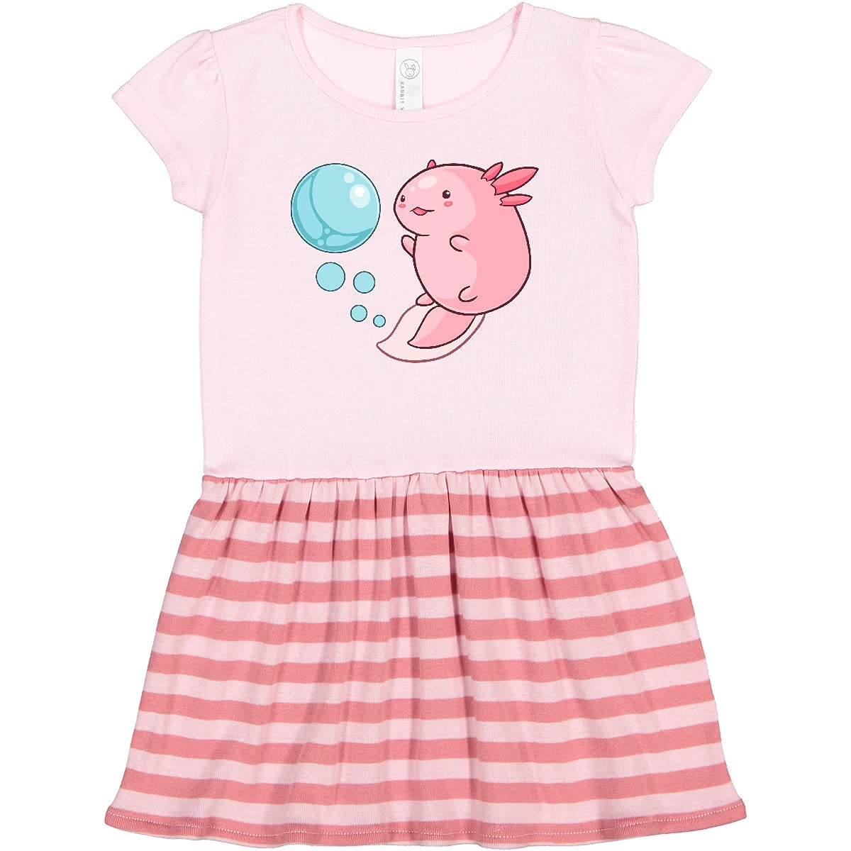 Inktastic Cute Axolotl and Bubbles Heart-Shaped Toddler Dress - Adorable Baby Girl Outfit for Birthday, Photo Shoots & Casual Wear
