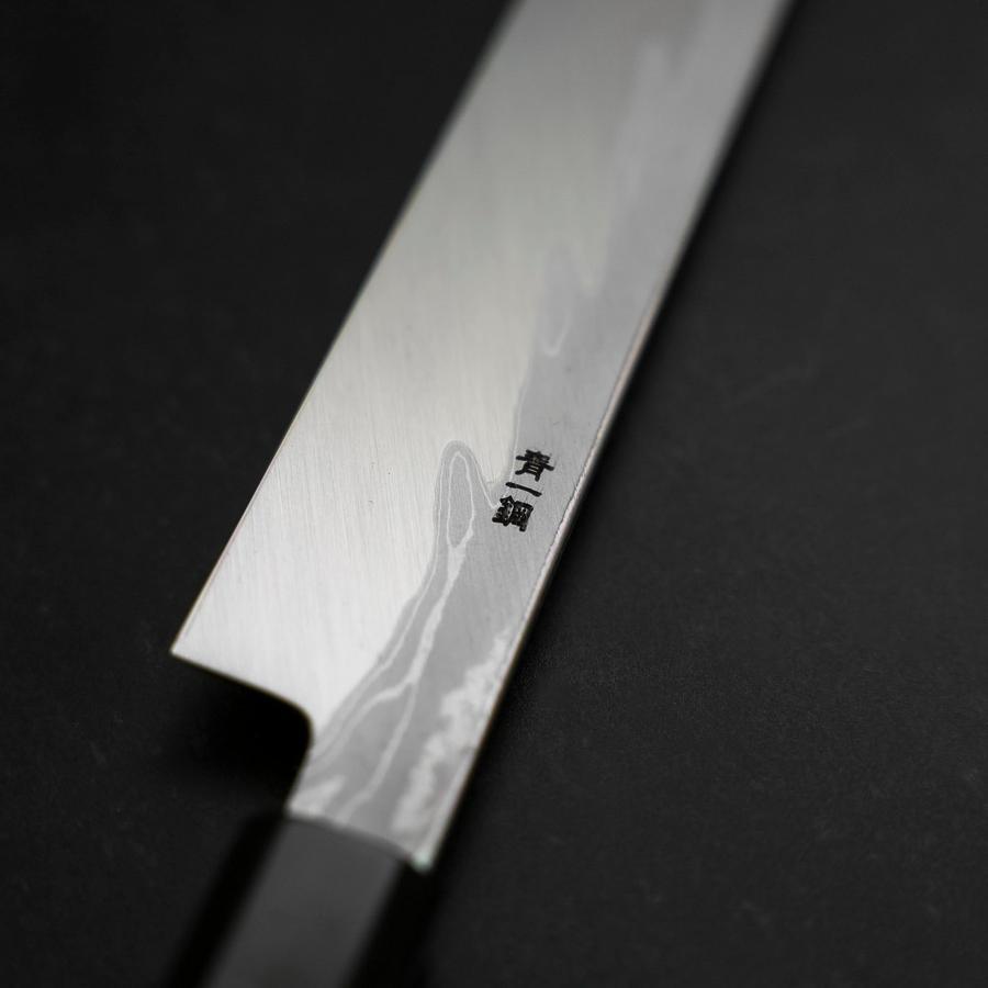 Premium Yanagi Kiritsuke Knife - Blue Steel #1 Suminagashi Blade with Buffalo Ebony Handle & Sheath - 270mm Japanese Chef Knife for Sushi, Sashimi & Precision Cutting