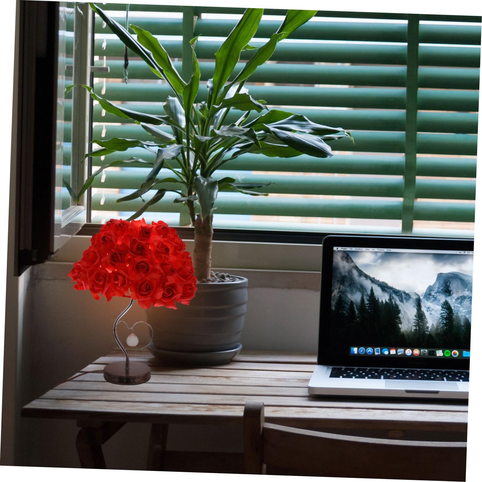 Uonlytech Rose Flower Lamp Shade Night Light - Romantic Red Rose Table Light with US Plug, Perfect Valentine's Day Gift for Women, Mothers & Girls | Bedroom Decor, Nursery Lighting, Wedding Centerpiece