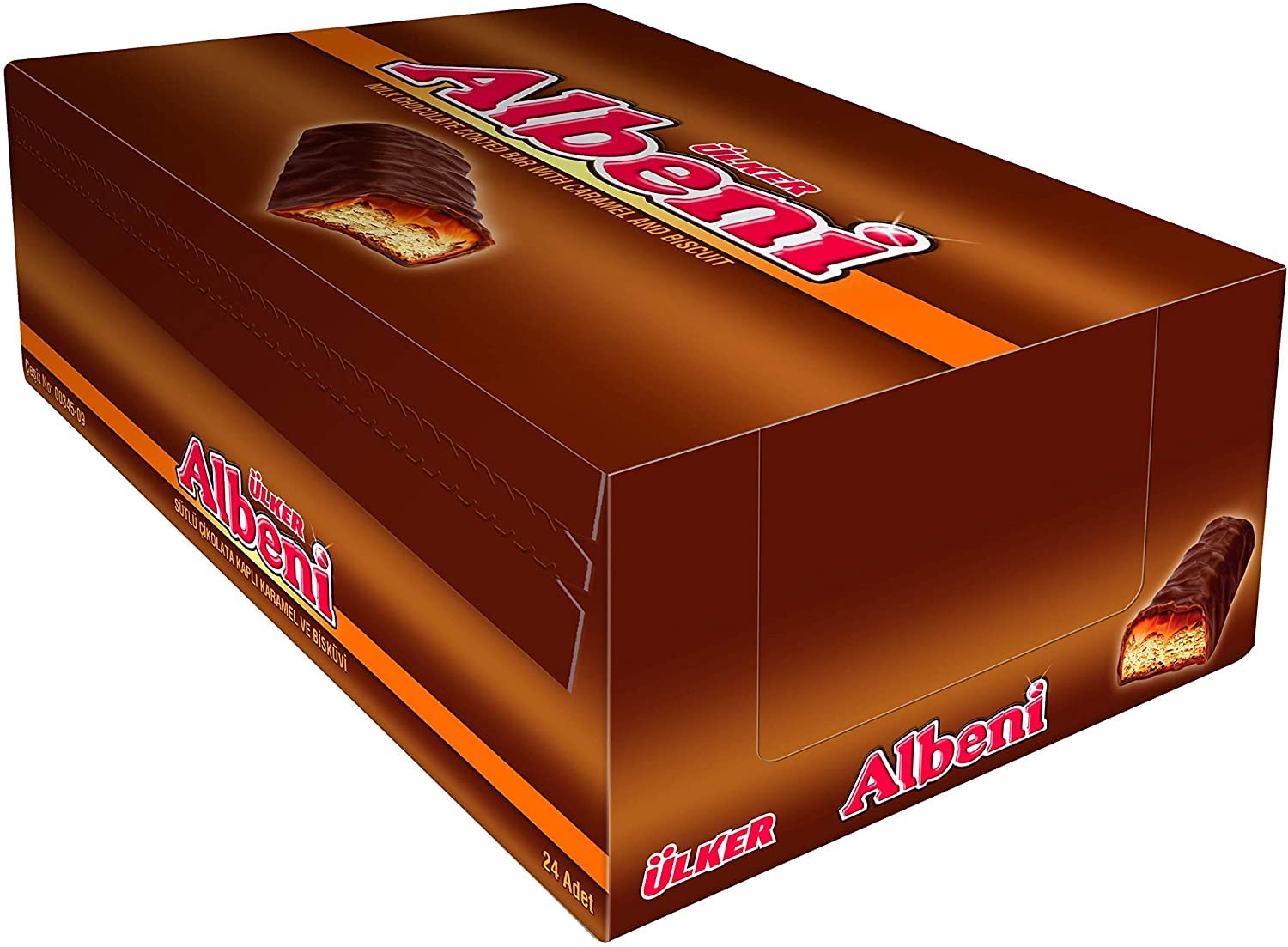 Ulker Albeni Milk Chocolate Bar with Caramel & Biscuit - 24 Pack (Set of 3) | Delicious Snack for Office, School & Travel | Premium Turkish Chocolate Treat