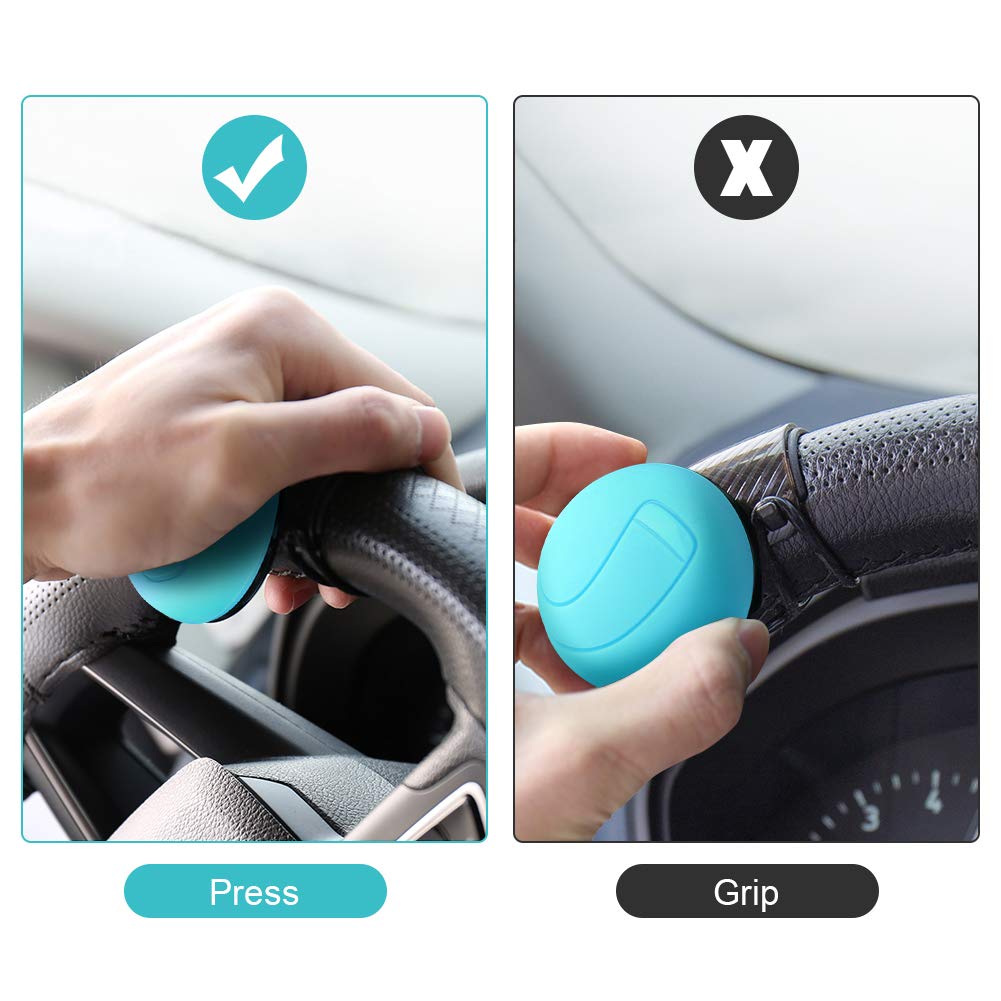 Non-Slip Universal Steering Wheel Spinner Knob - Power Handle Ball for Car Wheel Booster (Blue) | Easy One-Hand Driving, Truck & RV Accessory for Safer Maneuvering & Parking Assistance