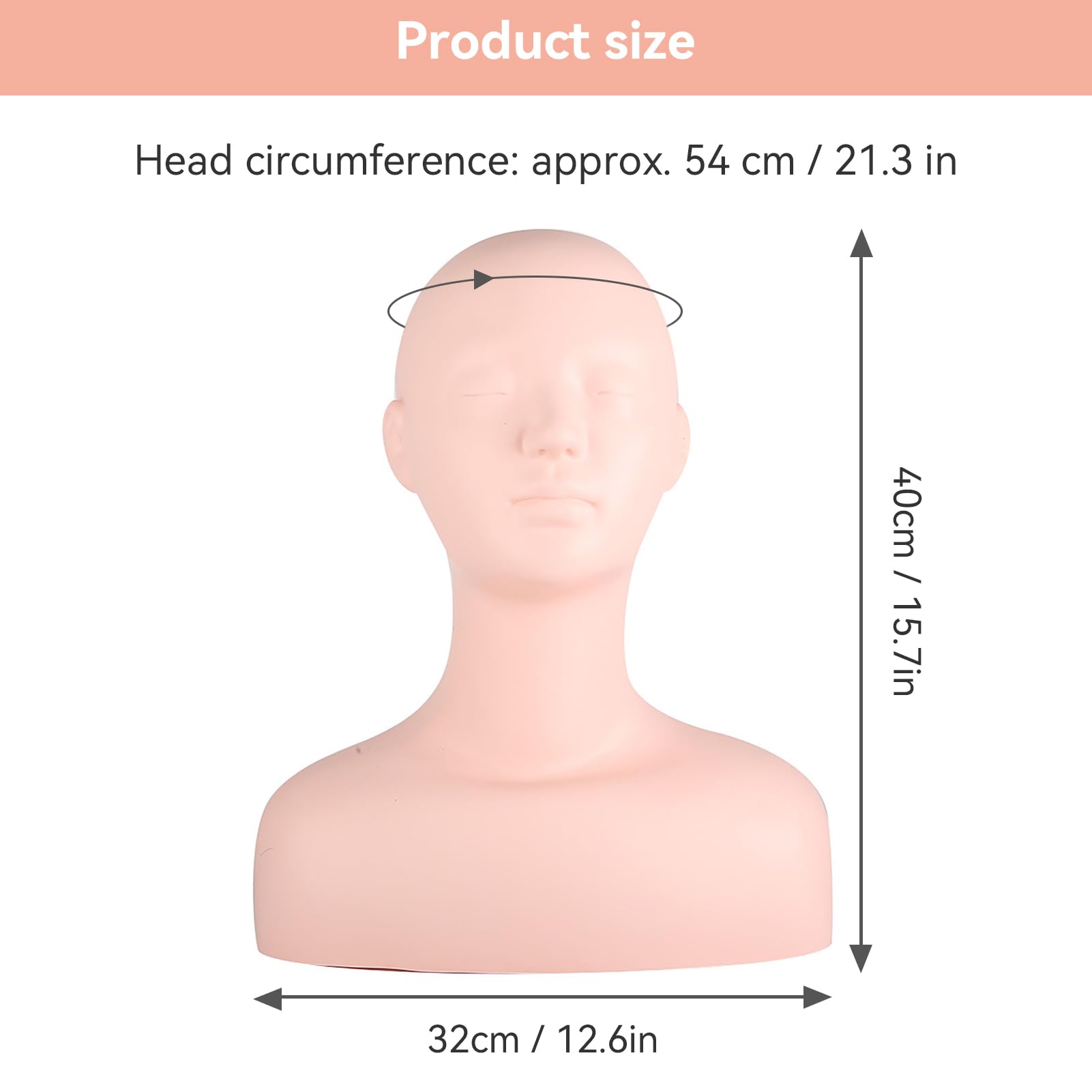 Professional Cosmetology Mannequin Head - Flat Top Training Model for Makeup, Eyelash Extensions & Massage Practice | Perfect for Beauty Schools, Salons & Home Practice (White)