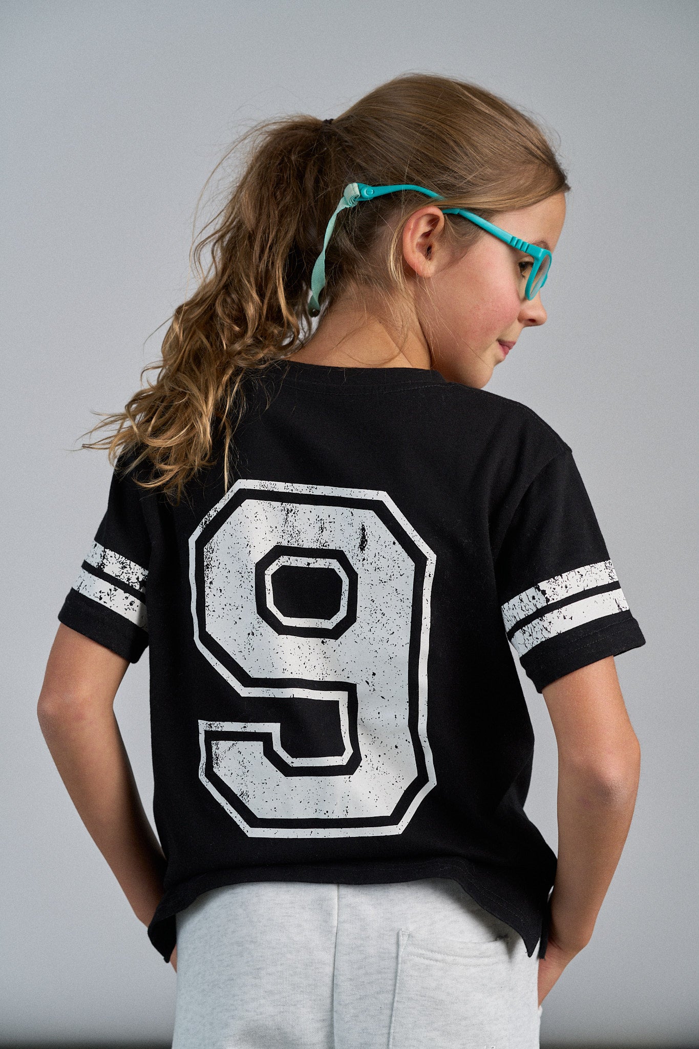 Varsity 6th Birthday Elevated T-Shirt - Black | Trendy Kids Party Outfit for School Celebrations & Birthday Photos