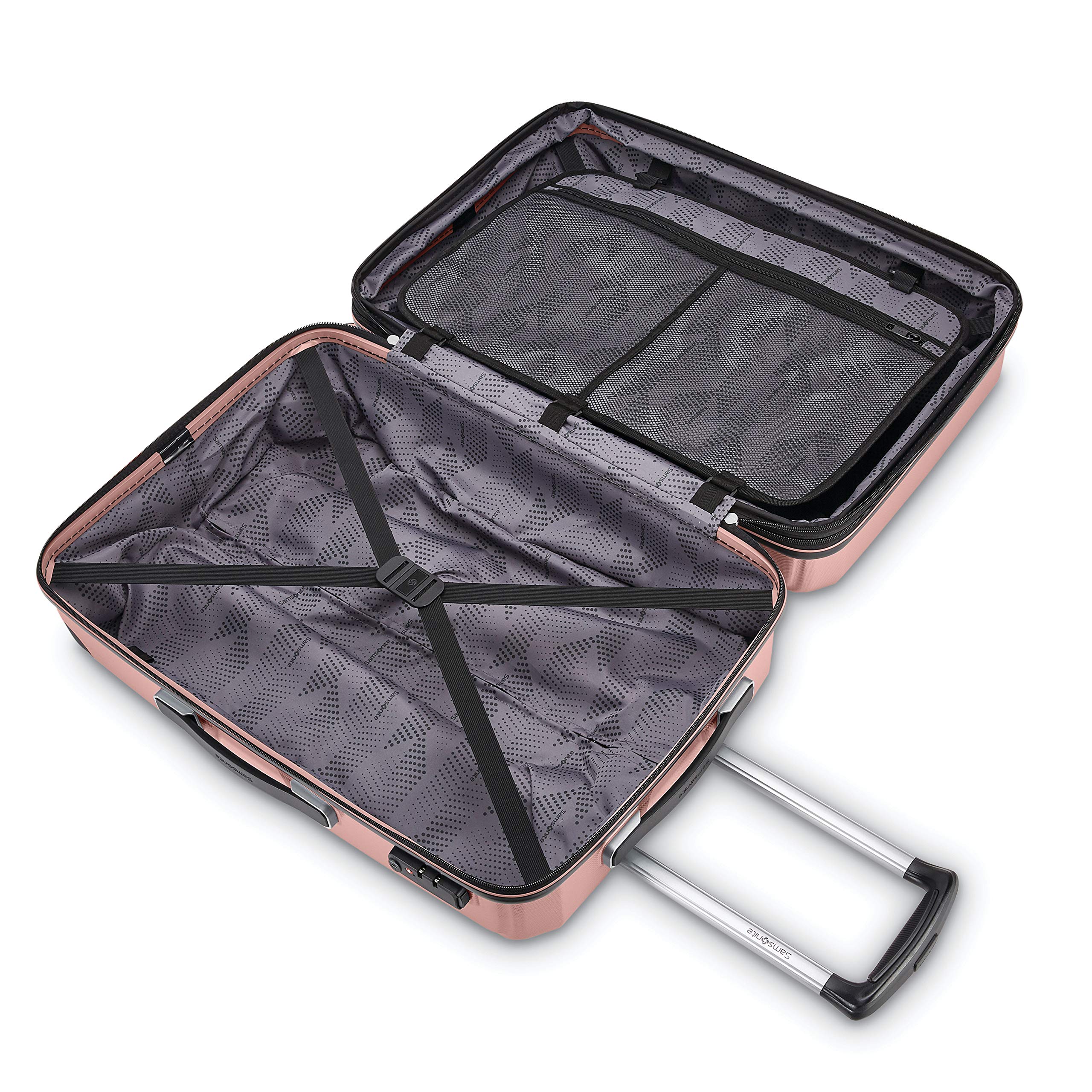 Samsonite Winfield 3 DLX Expandable Hardside Spinner Luggage 25-Inch Checked-Medium Suitcase - Rose | Perfect for Business Travel, Vacation & Airplane Carry-On