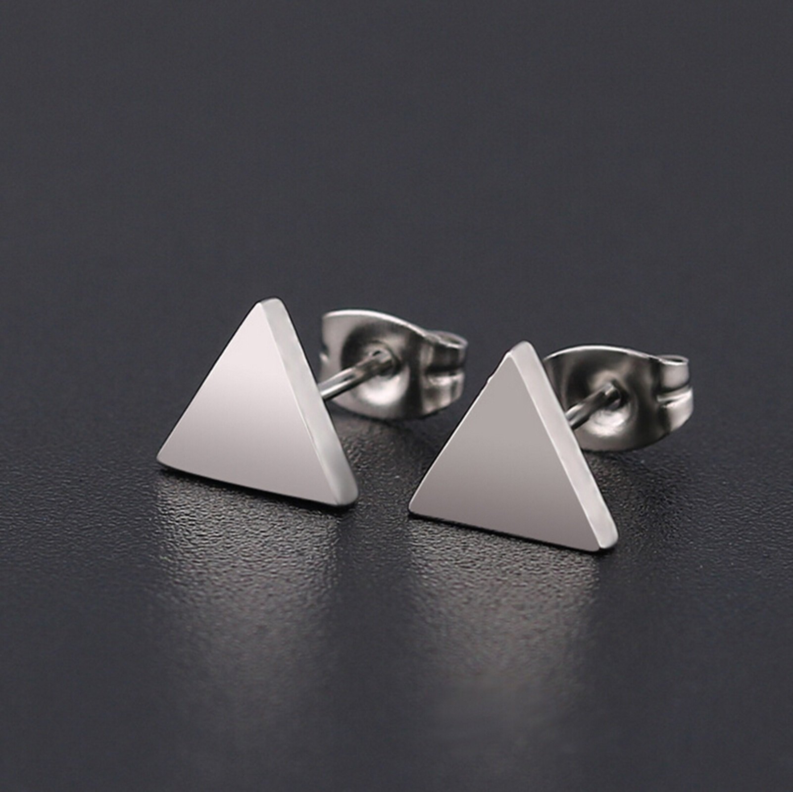 Men's Stud Earrings Set - 3 Pairs Medical Grade Stainless Steel Triangle Earrings for Men & Women | Hypoallergenic, Comfort Fit | Perfect for Daily Wear, Gifts & Special Occasions
