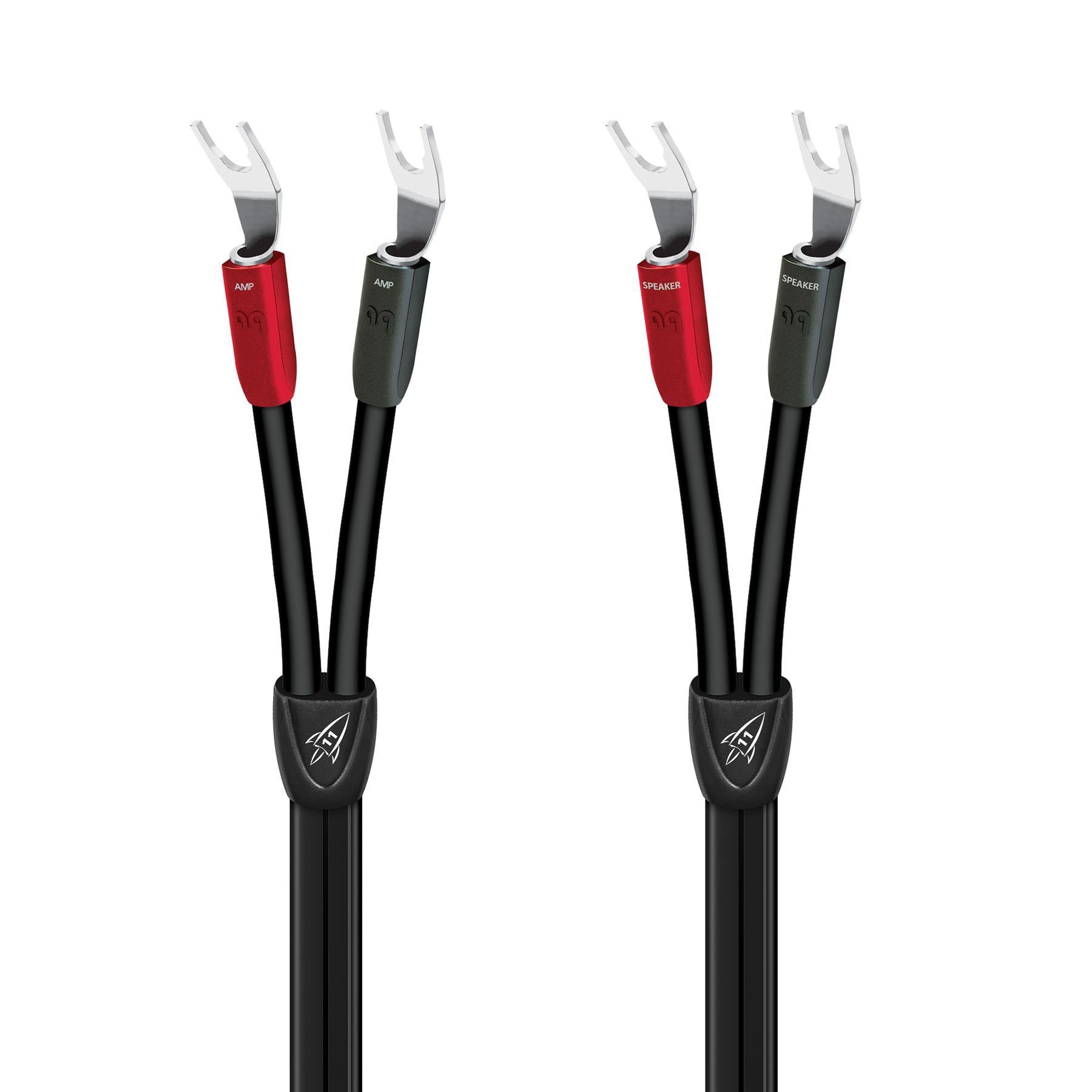 AudioQuest Rocket 11 High-Performance Speaker Cables - Premium Oxygen-Free Copper Conductors for Crystal Clear Audio - Perfect for Home Theater Systems & Hi-Fi Speakers
