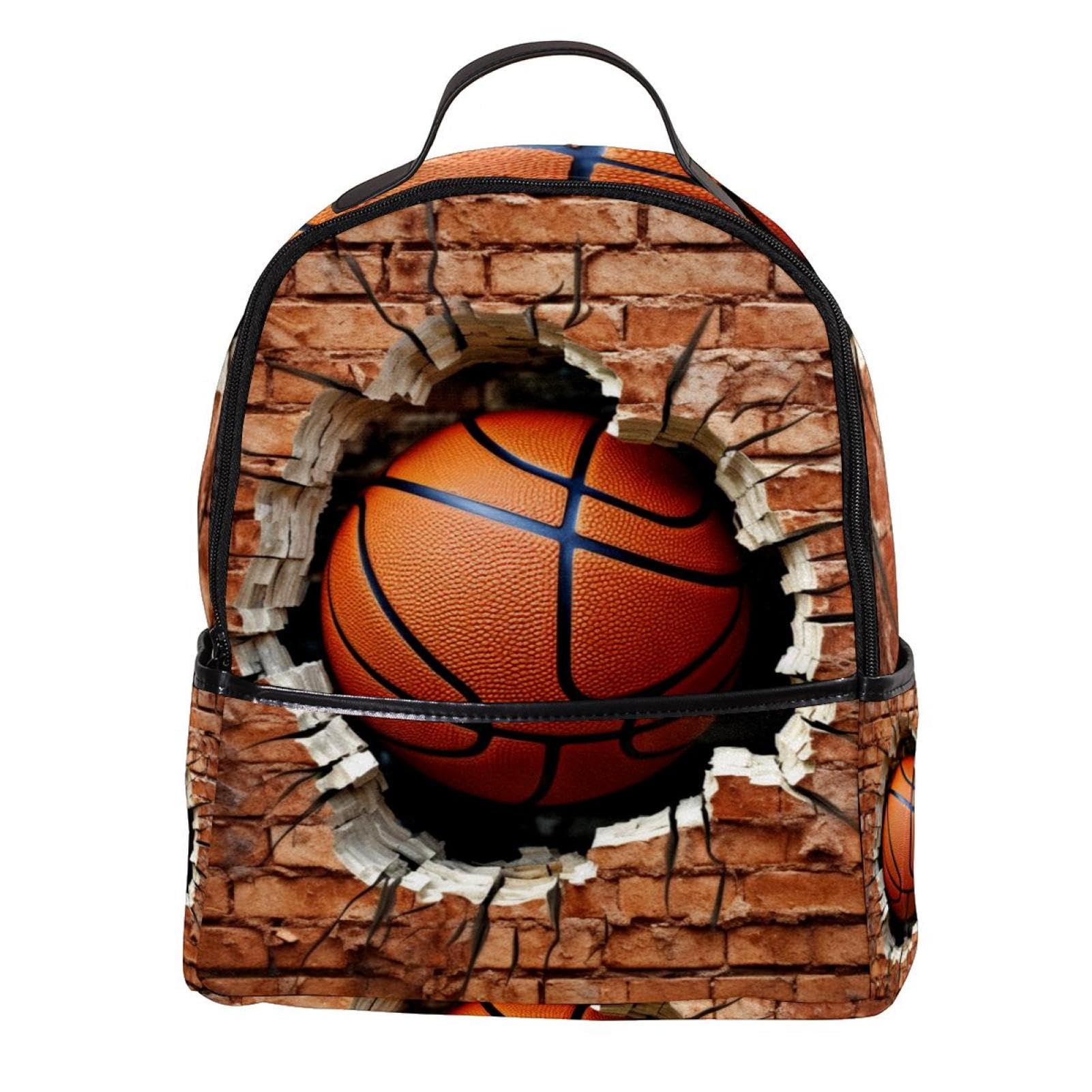 Durable Travel Backpack for Men & Women - Water-Resistant Basketball Wall Texture Design - Perfect for Hiking, Gym, Work & School Commute