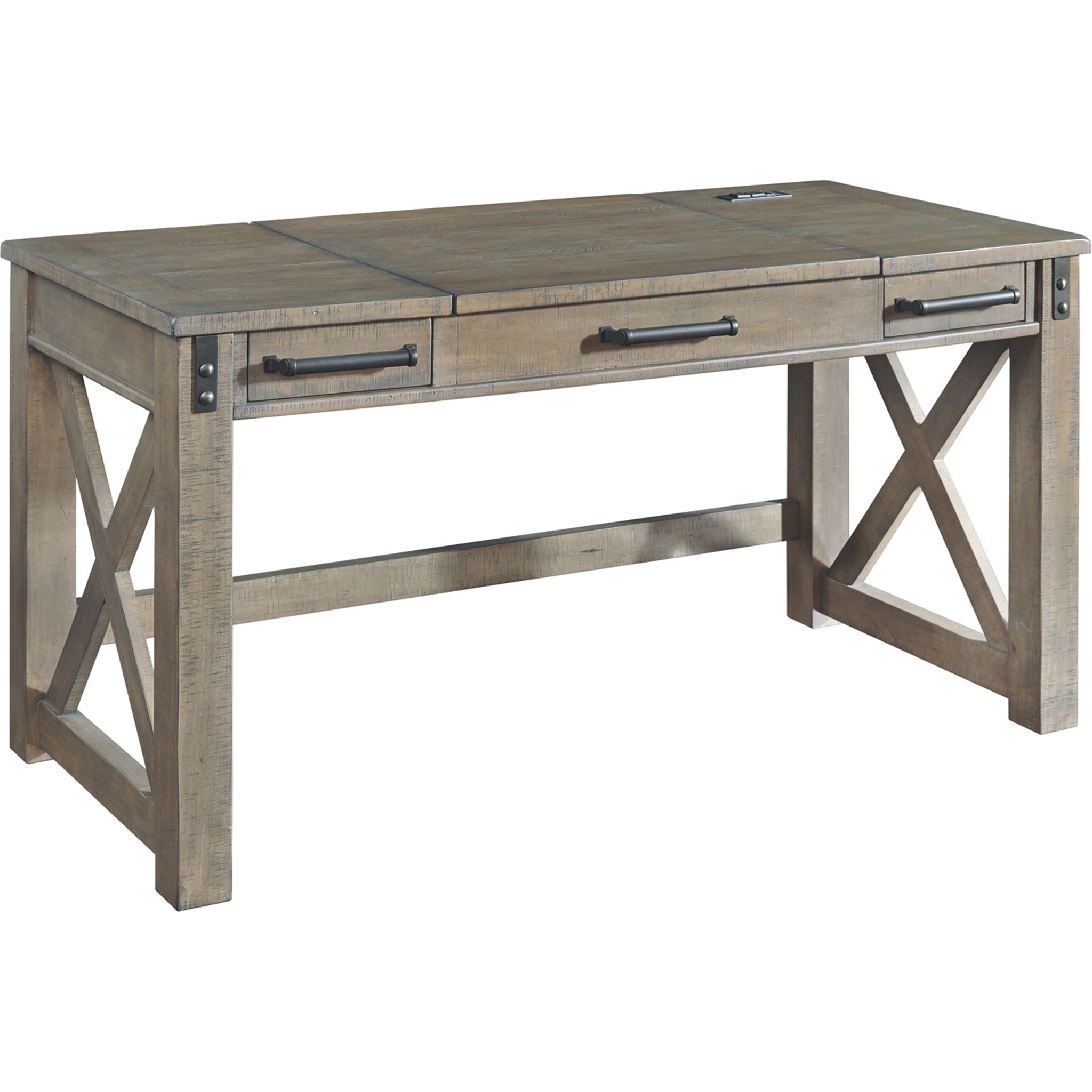 Aldwin Modern Office Desk - Sleek Gray Writing Desk for Home & Office Workspace, Perfect for Small Spaces, Remote Work & Study