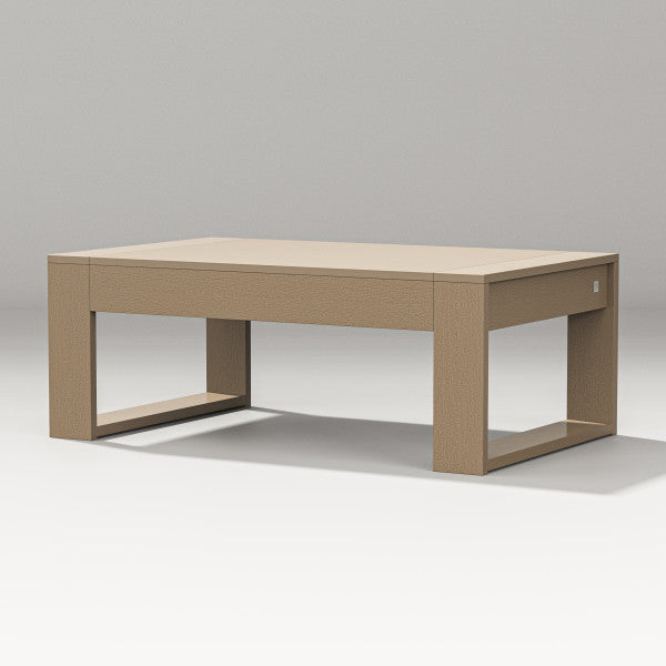 POLYWOOD Latitude Rectangular Coffee Table - Outdoor/Indoor All-Weather Wicker Furniture - Perfect for Patio, Deck, Poolside & Living Room