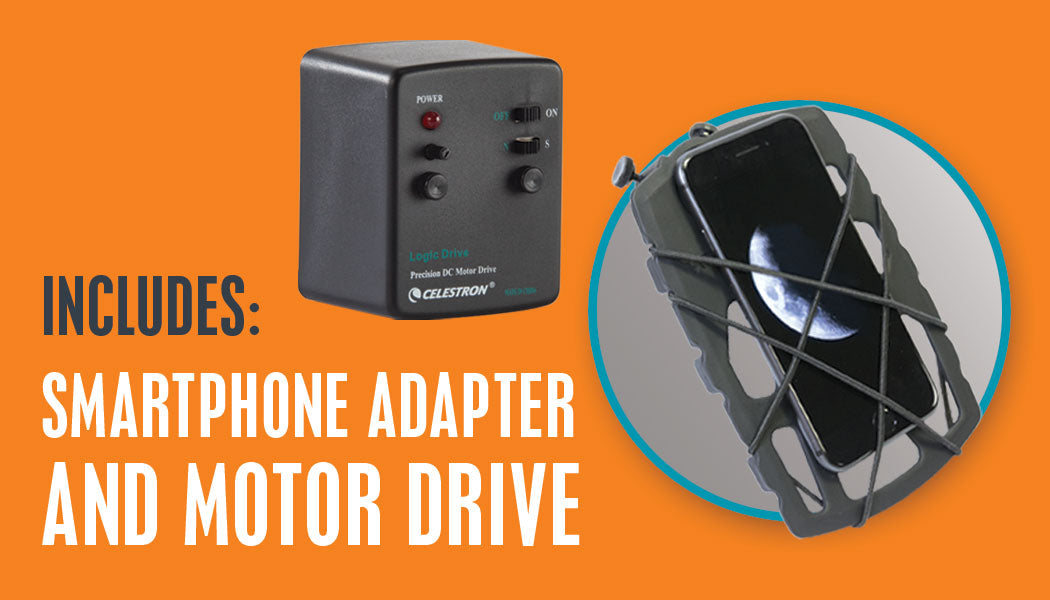 AstroMaster 130EQ Telescope with Motor Drive & Smartphone Adapter - Perfect for Stargazing, Astrophotography & Backyard Astronomy