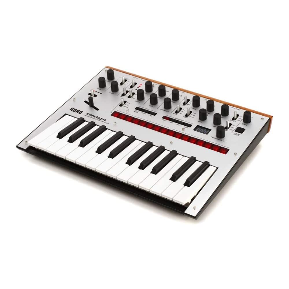 Korg Monologue Monophonic Analog Synthesizer with 16-Step Sequencer & OLED Oscilloscope - Silver | Professional Music Production & Live Performance Synth
