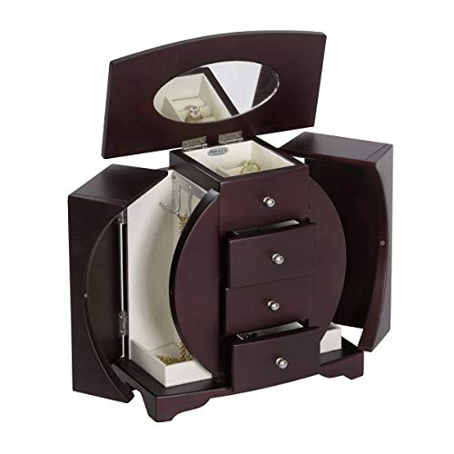 Personalized Mahogany Jewelry Box with Drawers - Custom Engraved Jewelry Organizer for Women & Girls | Perfect for Gift Giving, Wedding, Anniversary & Home Decor