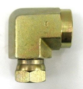 **AF 9455-08-06-1/2 Female Pipe Swivel 90° Elbow Fitting - .840''-14 Threads x 3/8'' .675''-18 Threads - for Plumbing, Hydraulic Systems & Industrial Applications**