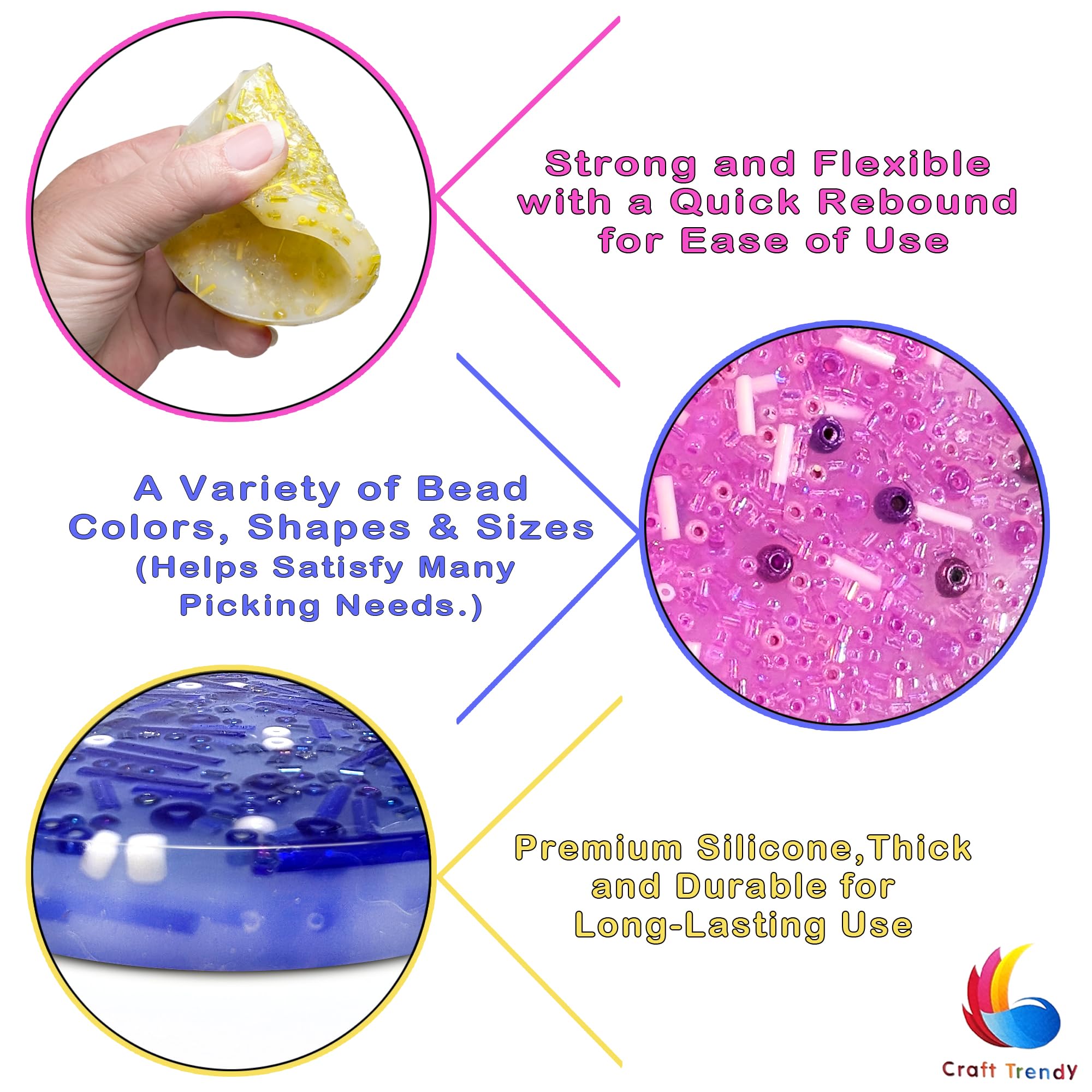 Anxiety Relief Fidget Toys for Skin Picking & ADHD - Dermatillomania Sensory Toys for Adults - Silicone Picky Pads Stress Relief Tool (Blue) - Perfect for Office, Travel & Anxiety Management
