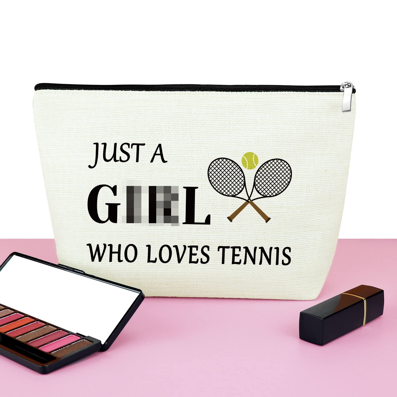 MXRYMVU Tennis-Themed Cosmetic Bag - Inspirational Makeup Pouch for Women Tennis Players & Fans - Perfect Birthday, Graduation Gift for Tennis Lovers, Coaches, Team & Friends - Great for Tennis Matches, Gym & Travel