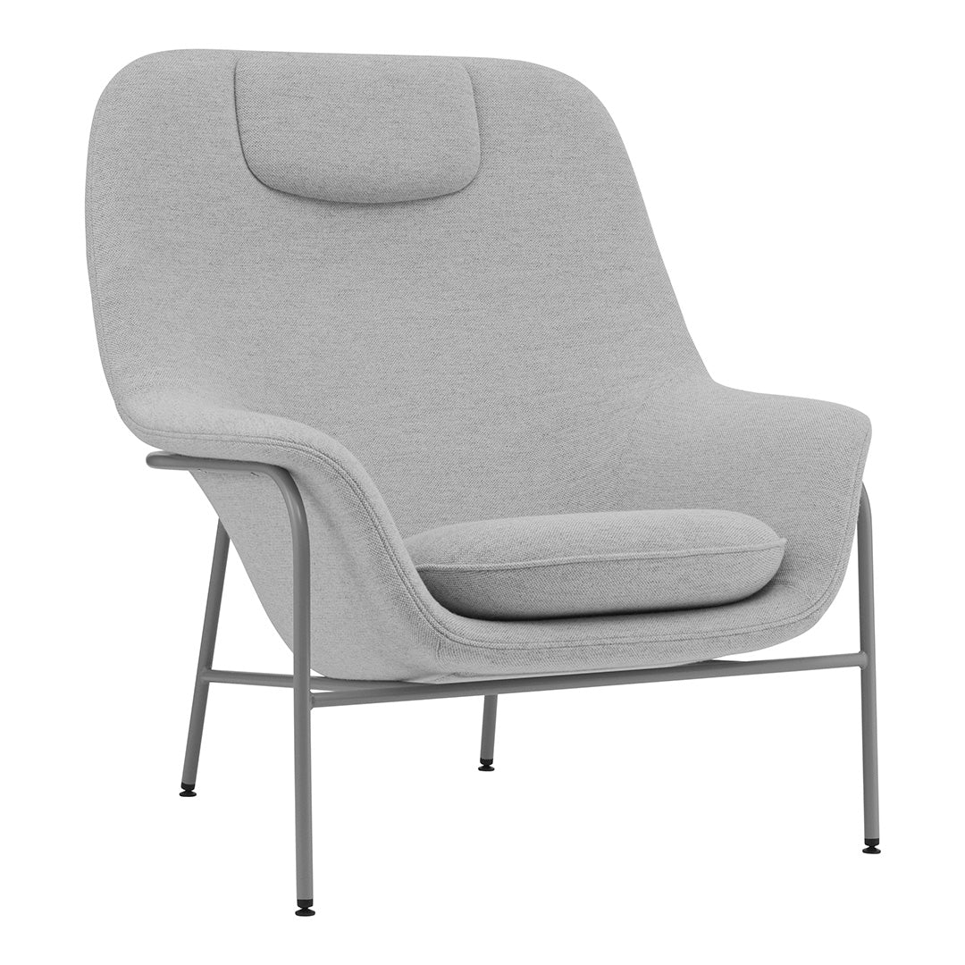 Modern Drape High Lounge Chair with Headrest - Sturdy Steel Legs for Living Room, Patio, or Office Relaxation