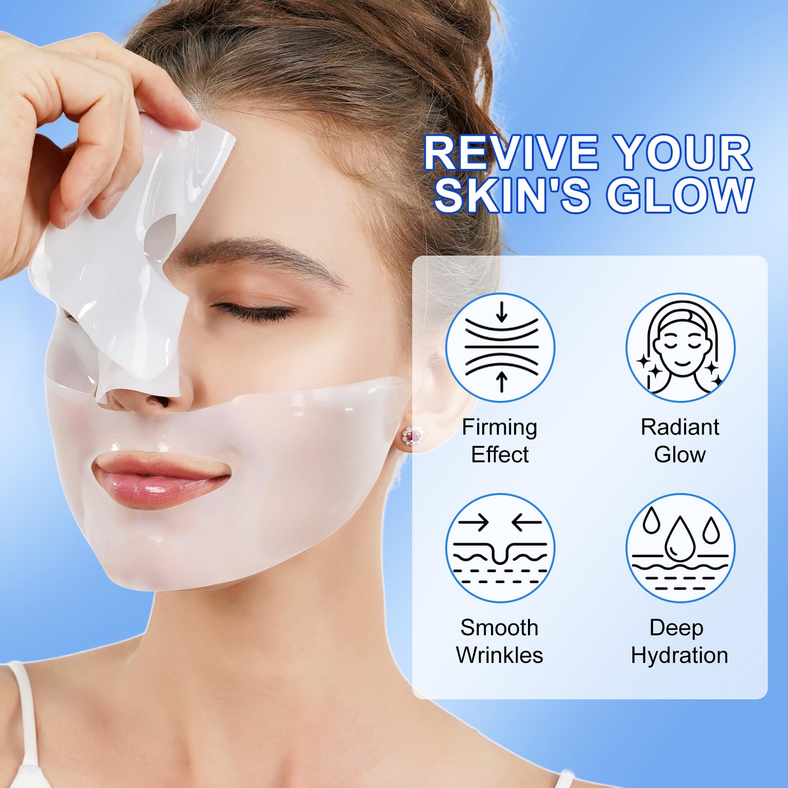 Premium Bio Collagen Face Mask - Hydrating & Anti-Aging Sheet Mask for Moisturizing, Firming Skin & Reducing Wrinkles (6 Pack) | Perfect for Night Skincare Routine, Spa Day & Travel Essentials
