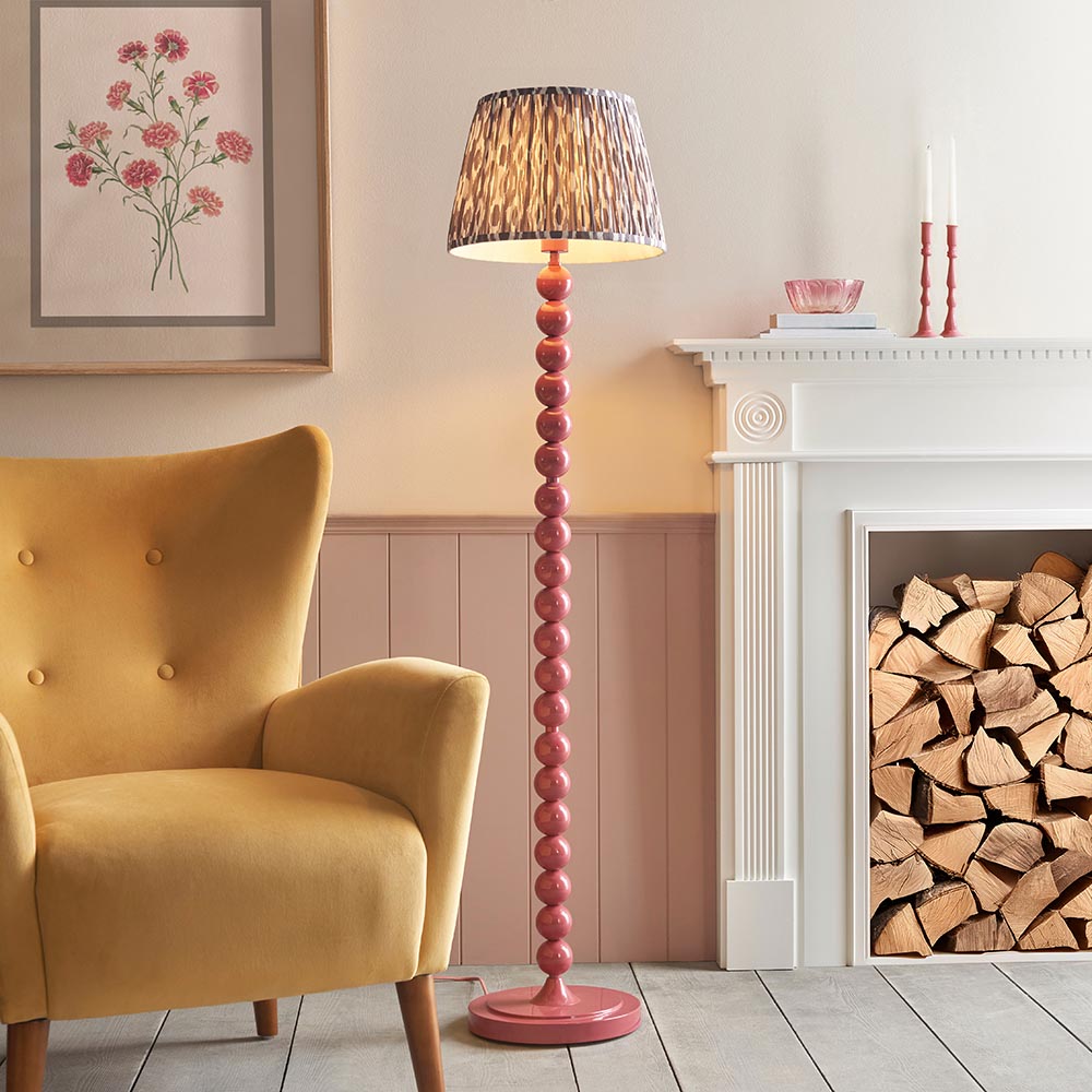 Auralis Ikat Floor Lamp with E27 Socket - Modern Handwoven Design for Living Room, Bedroom & Office Lighting