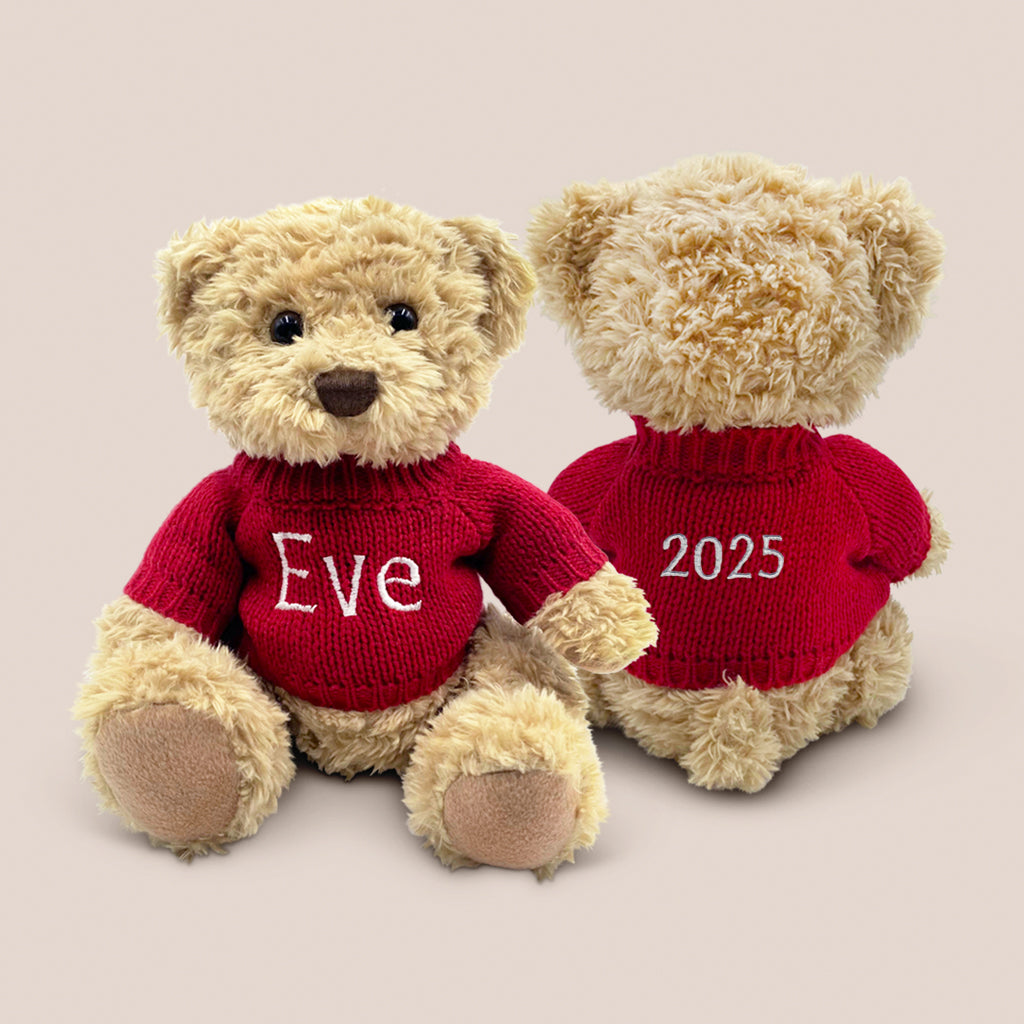 Personalized Bertie Year Bear Red - Custom Plush Teddy Gift for Birthdays, Anniversaries & Special Occasions